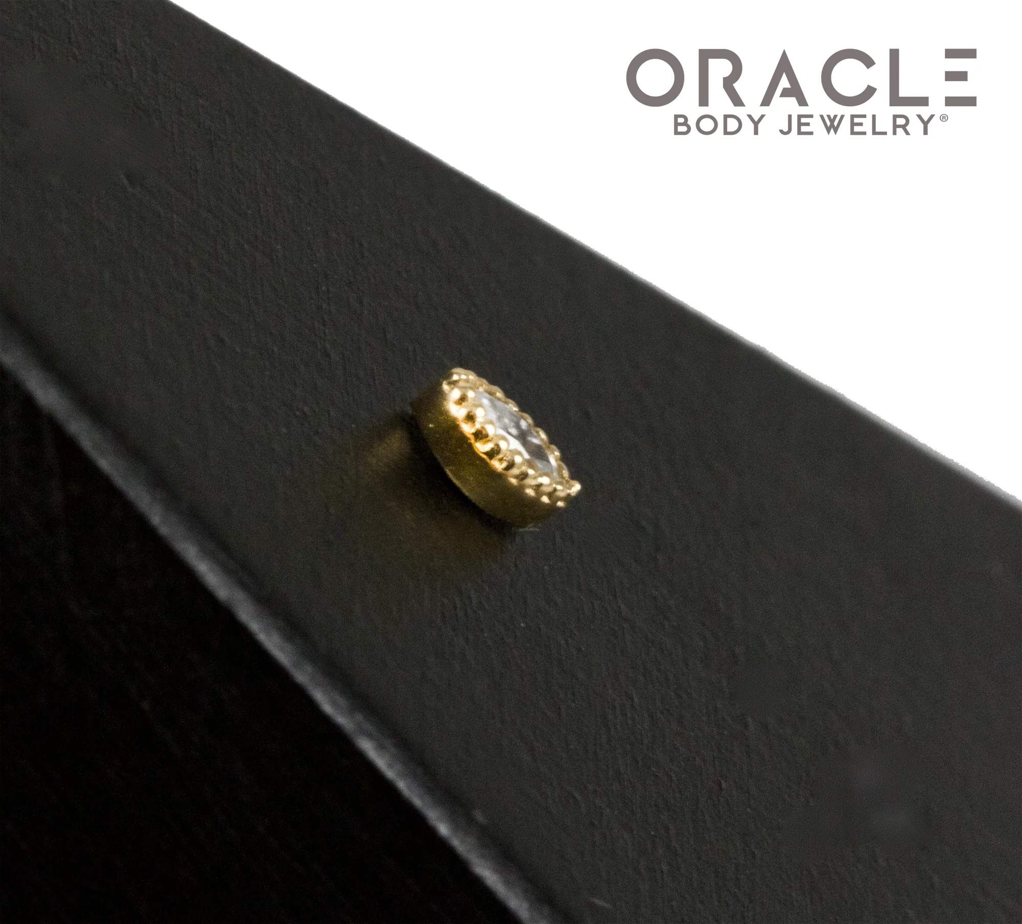 14k Textured Marquise Diamond Threadless End - Image 3