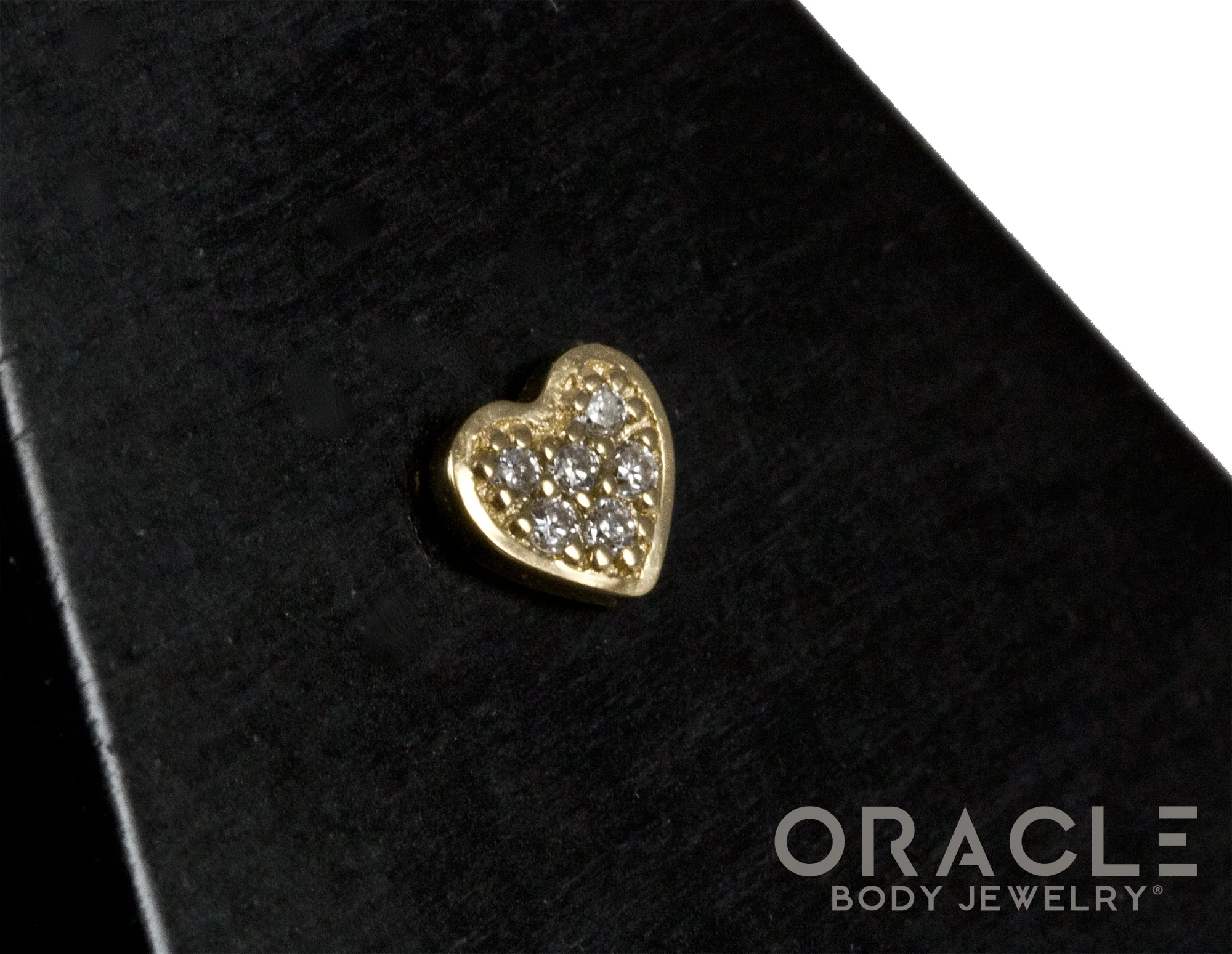 14k Heart of Diamonds Threadless End - Image 2