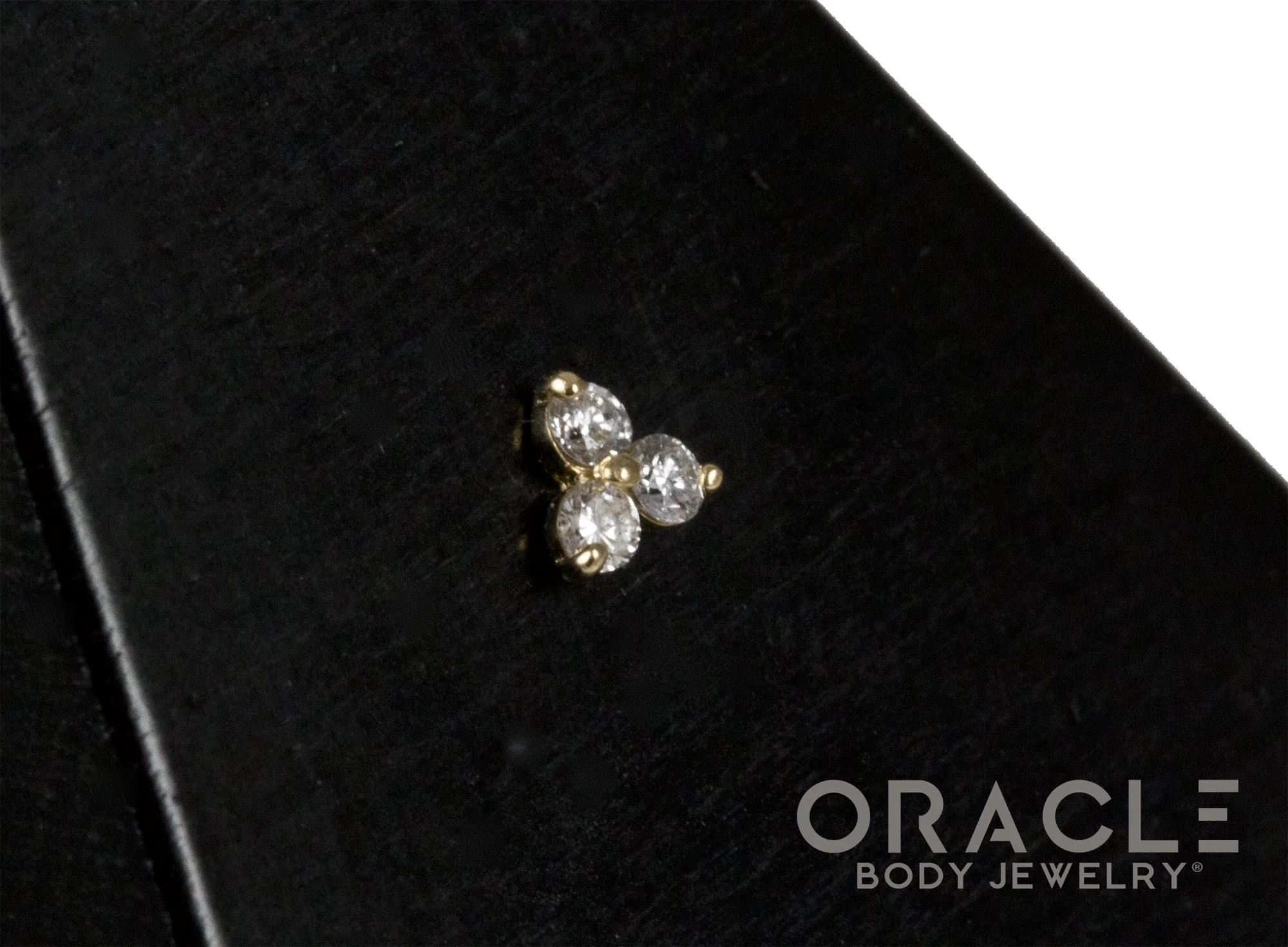 14k Diamond Triplet Threadless End - Image 2