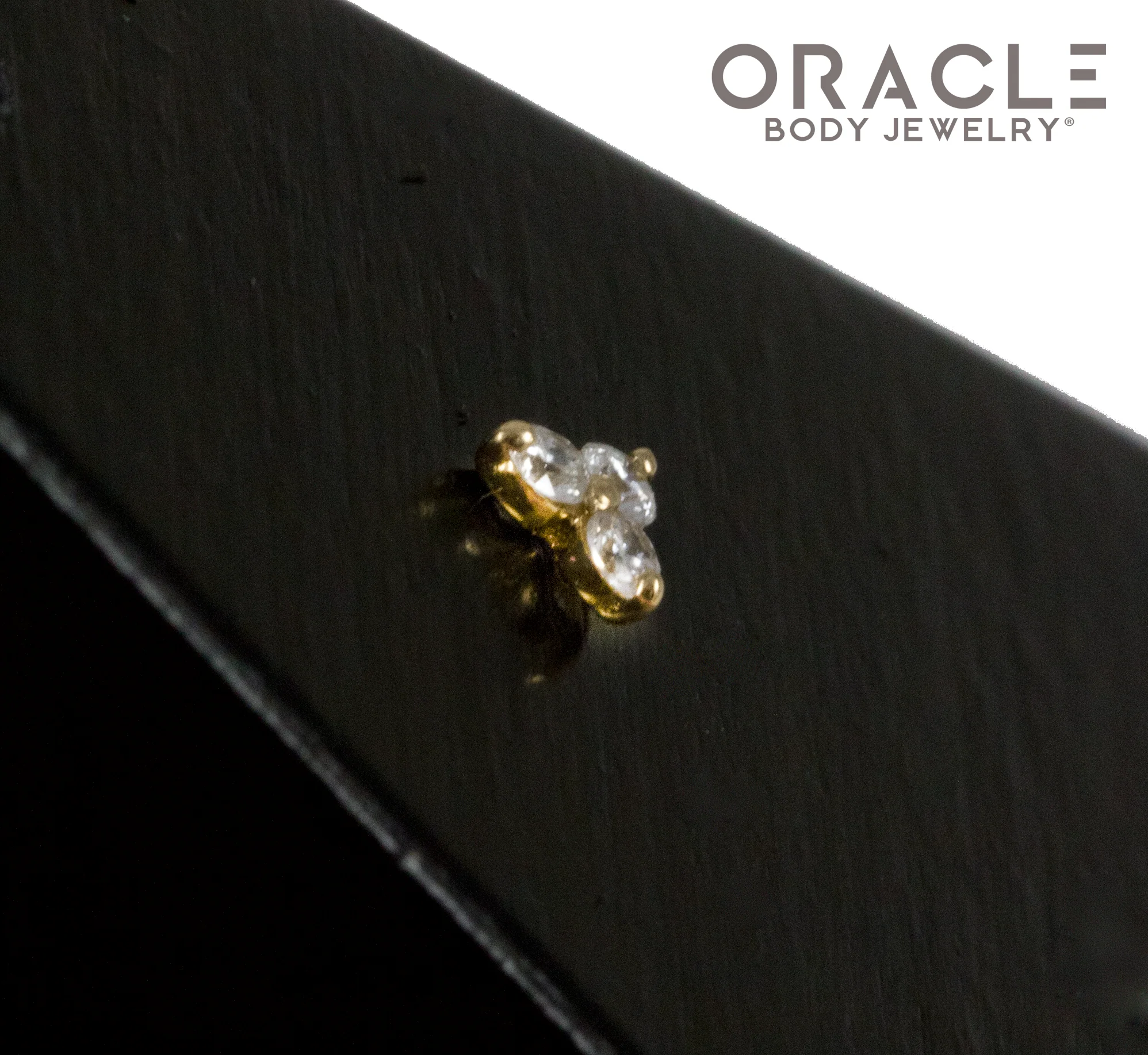 14k Diamond Triplet Threadless End - Image 3