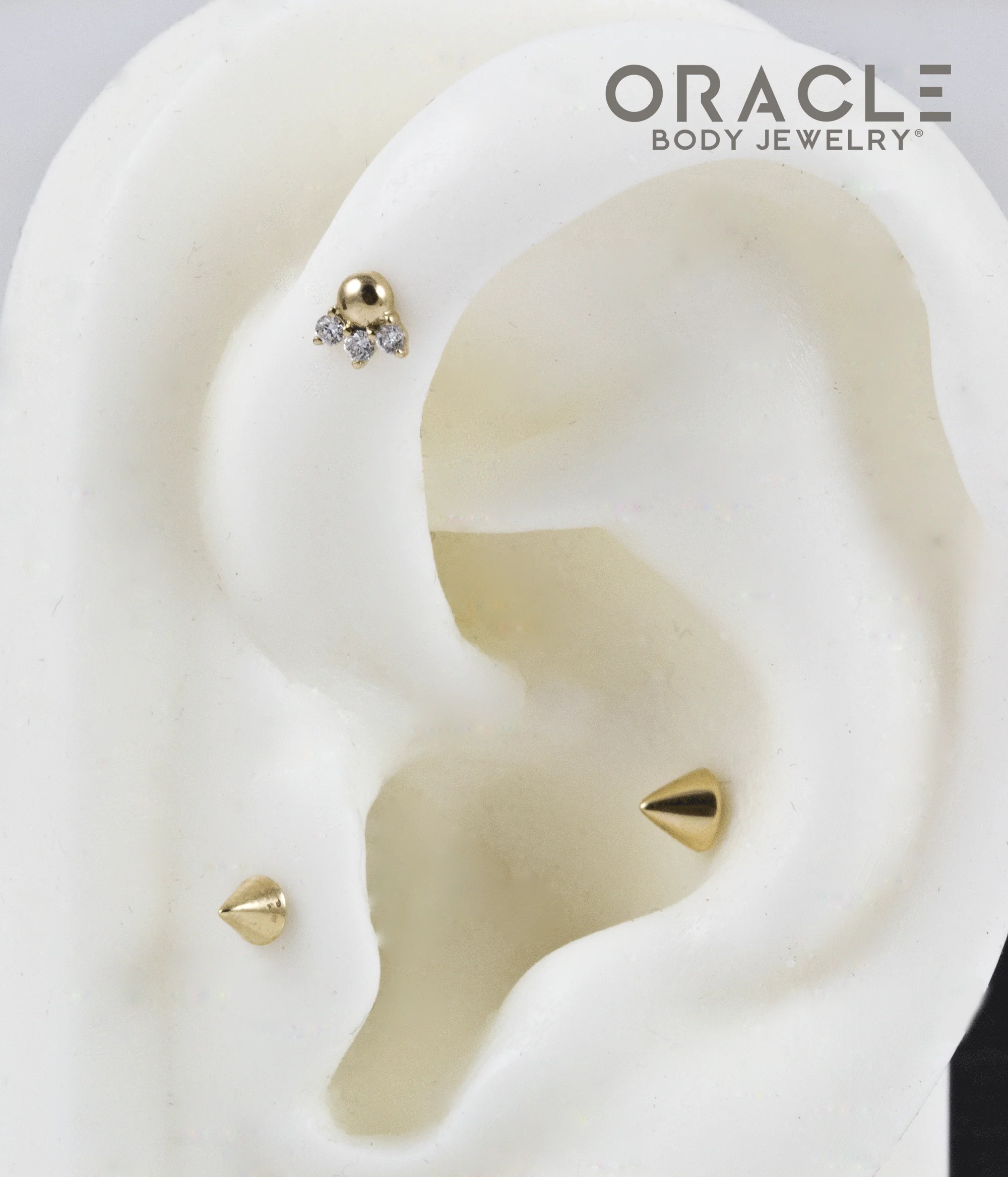 14k Triple Glitz Threadless End - Image 4
