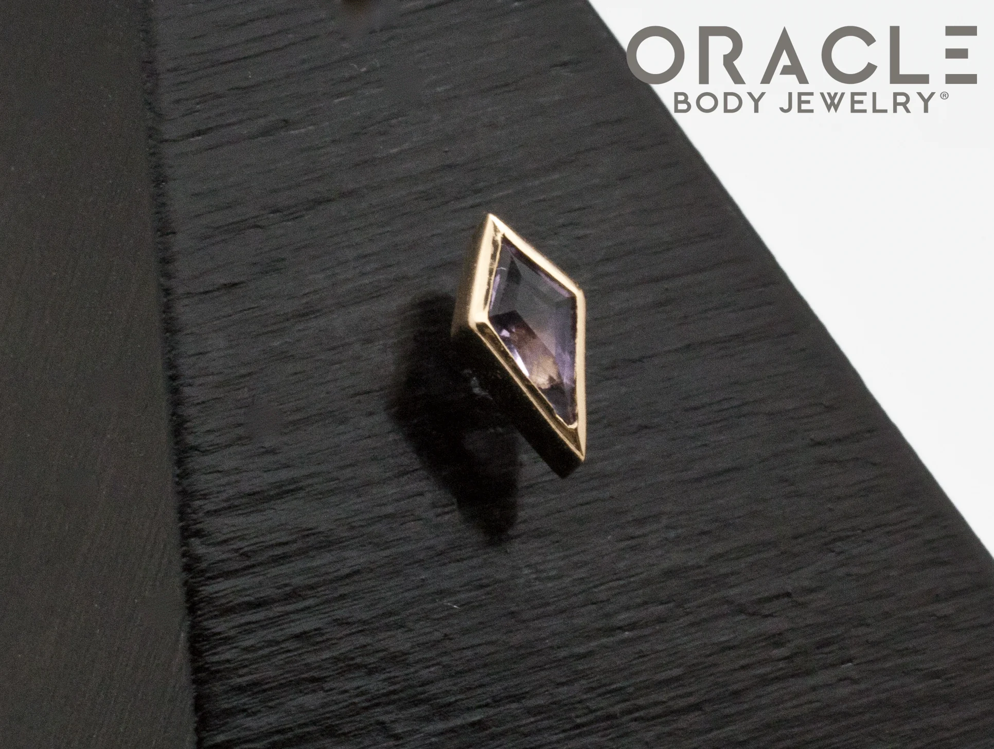 14k Yellow Gold Amethyst Drift Threadless End - Image 2