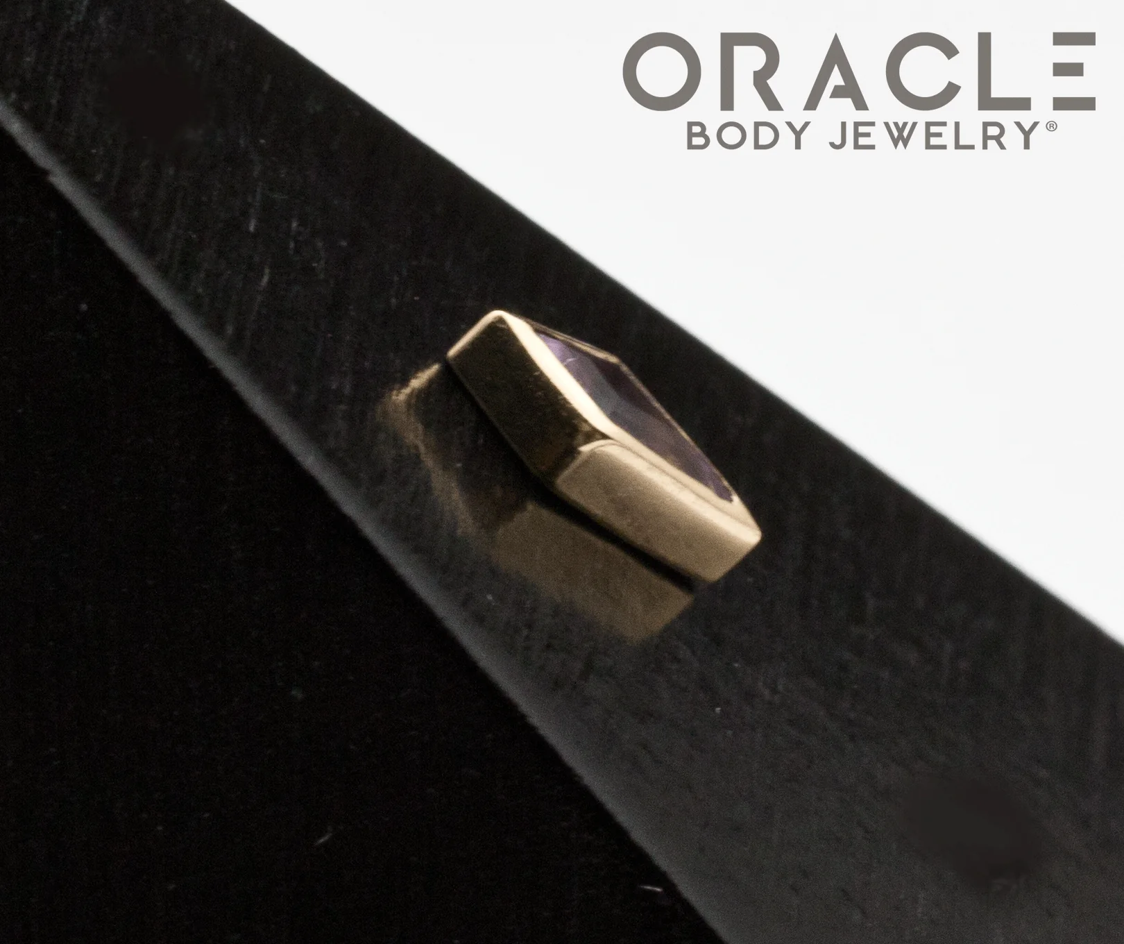 14k Yellow Gold Amethyst Drift Threadless End - Image 3