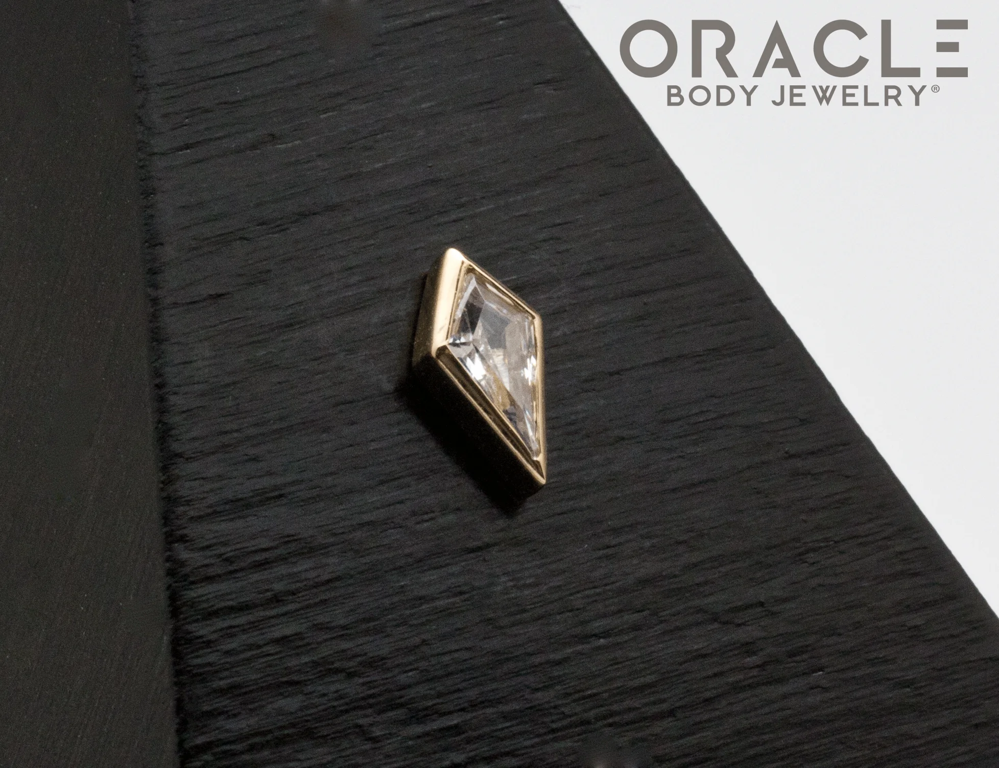 14k Yellow Gold CZ Drift Threadless End - Image 2