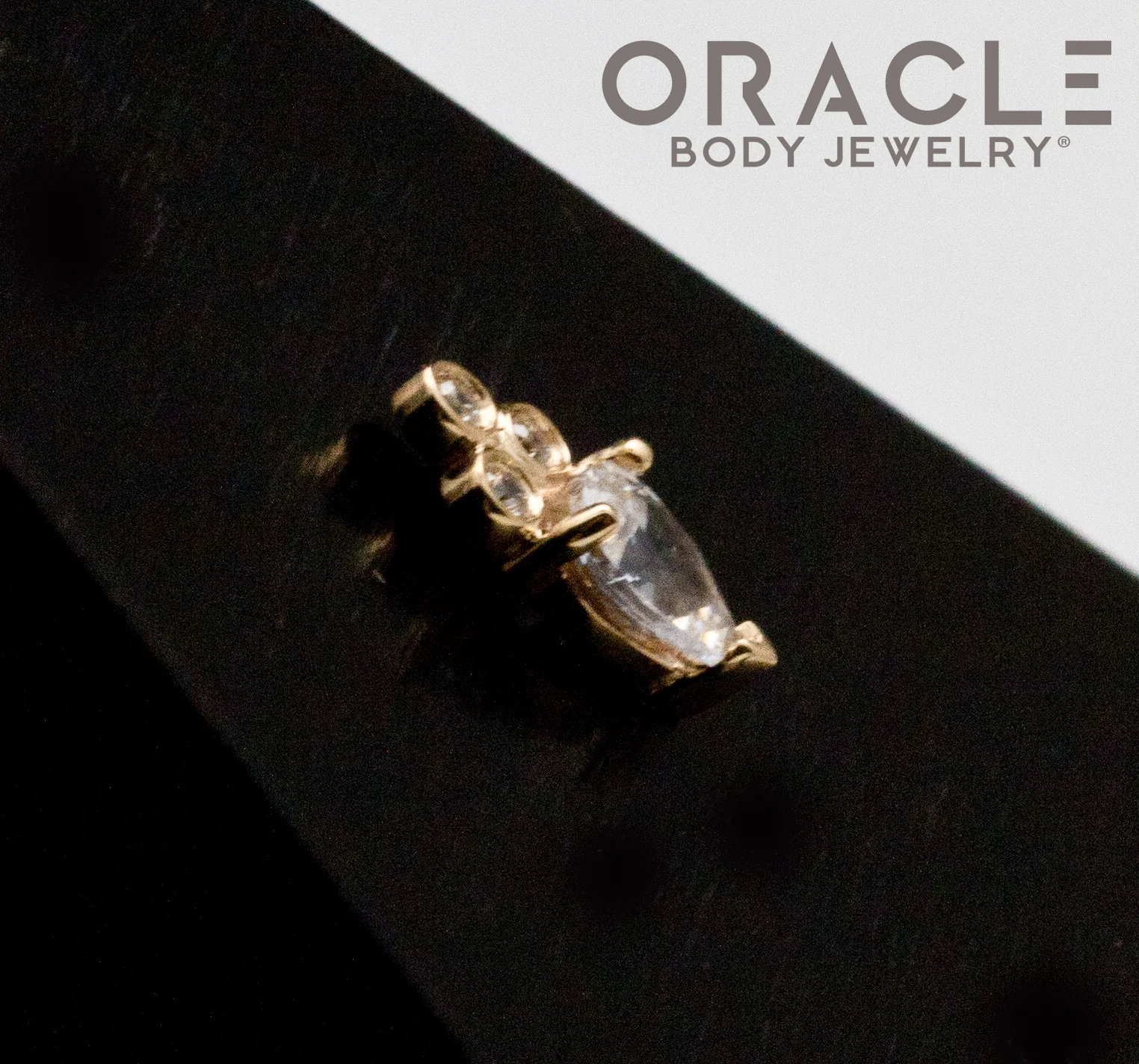 14k Yellow Gold Runway with CZs Threadless End - Image 3
