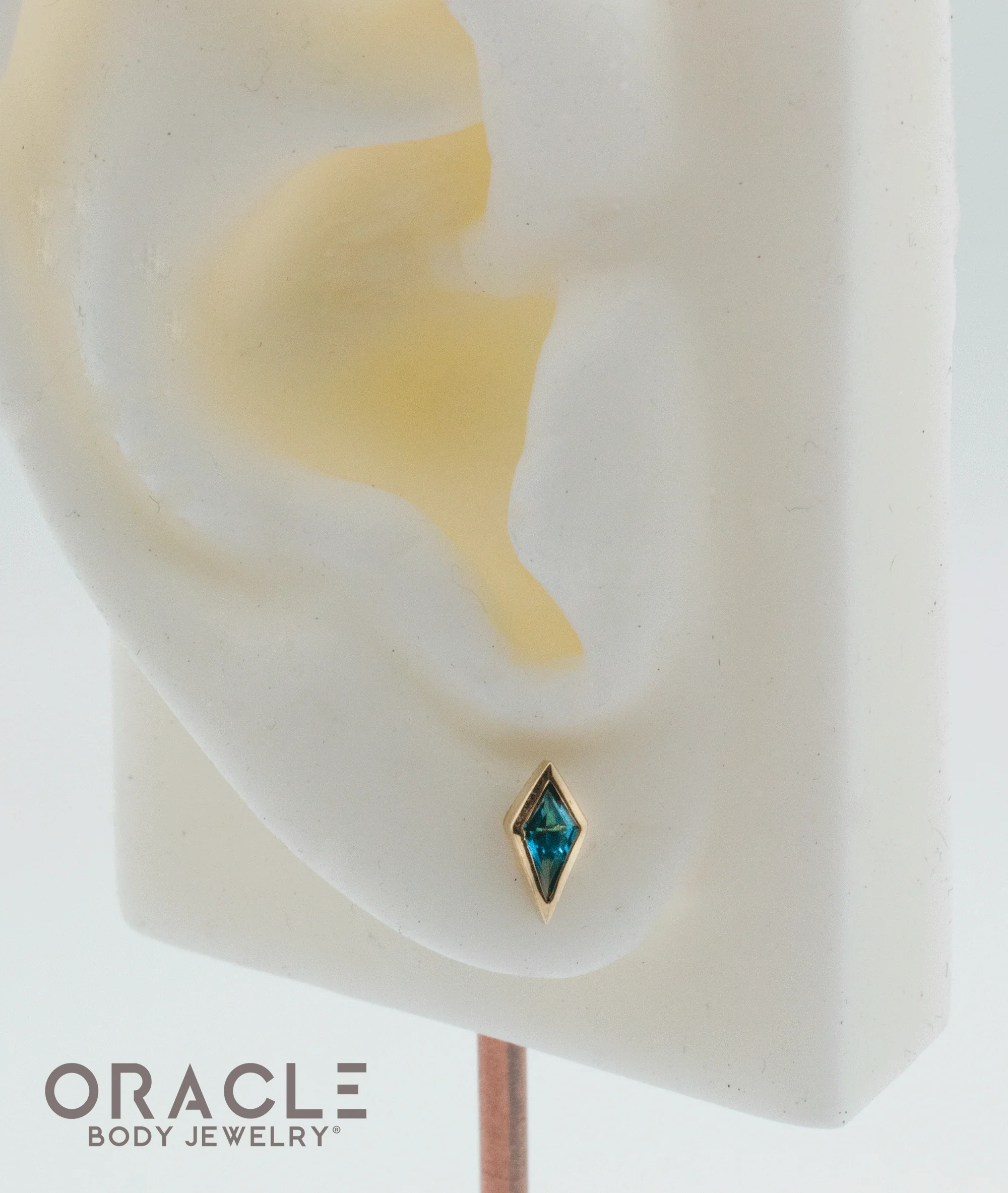 14k Yellow Gold London Blue Topaz Drift Threadless End - Image 3