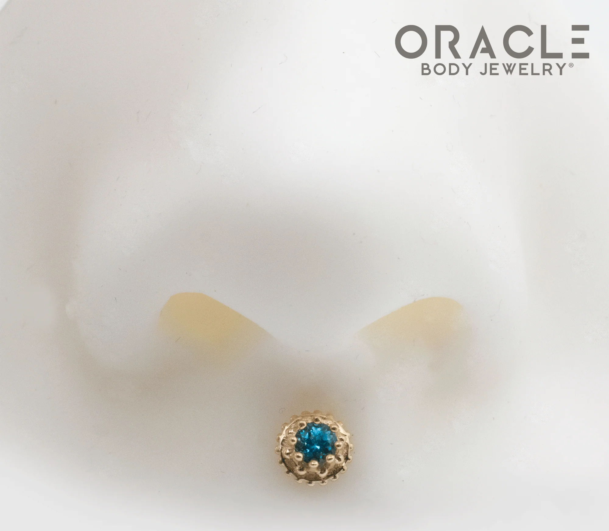 14k Yellow Gold London Blue Topaz Empress Threadless End - Image 4