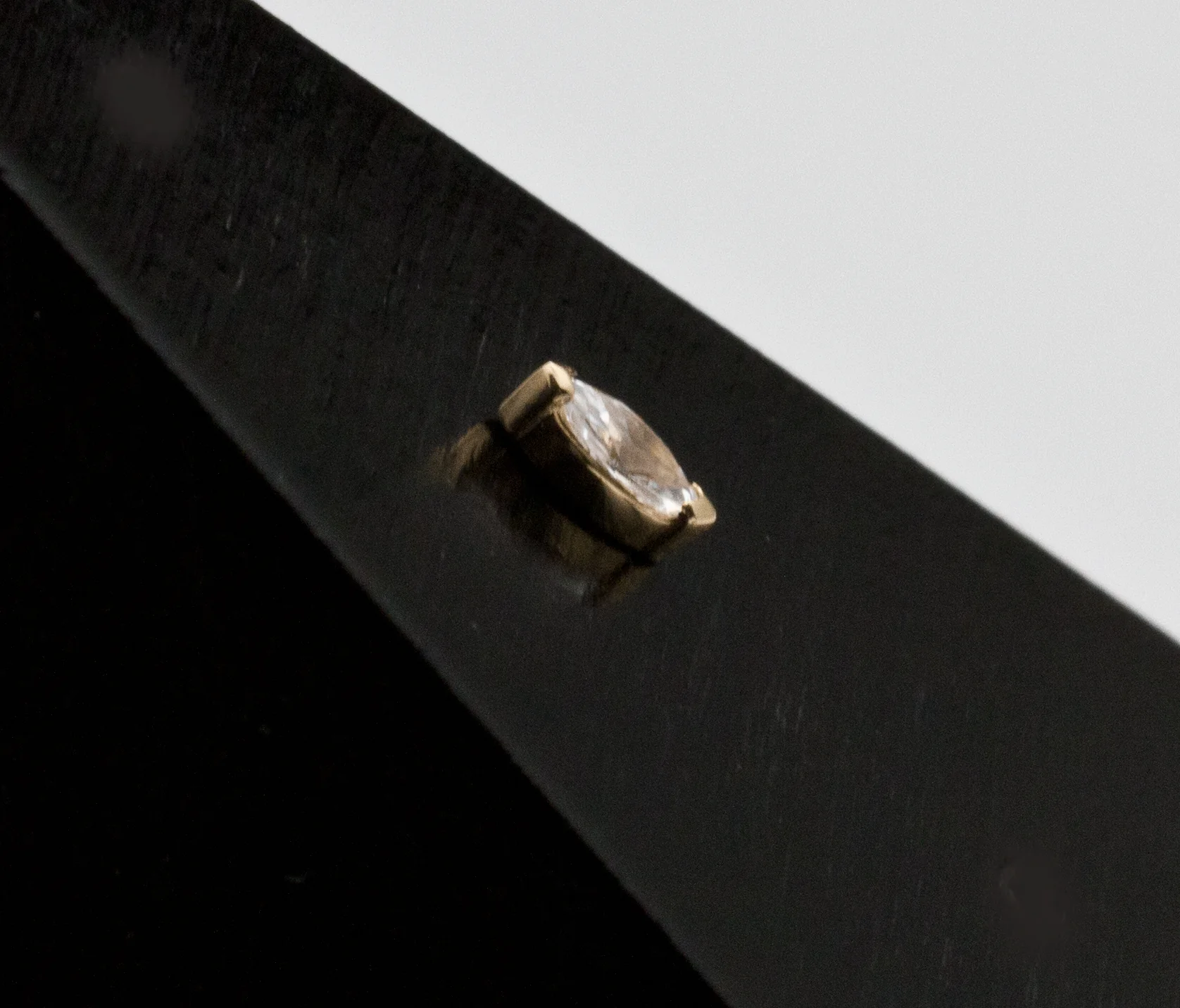 14k Yellow Gold Mini Marquis with CZ Threadless End - Image 3