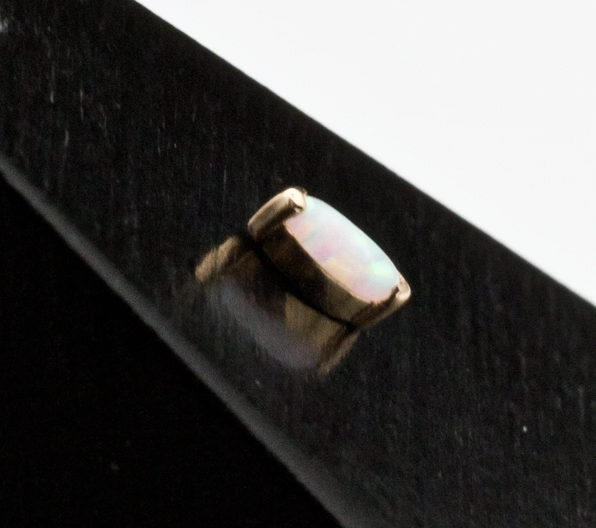 14k Yellow Gold Mini Marquis with Synthetic Opal Threadless End - Image 3