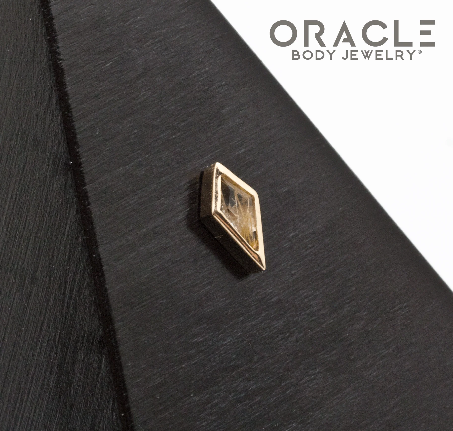 14k Yellow Gold Rutilated Quartz Drift Threadless End - Image 2
