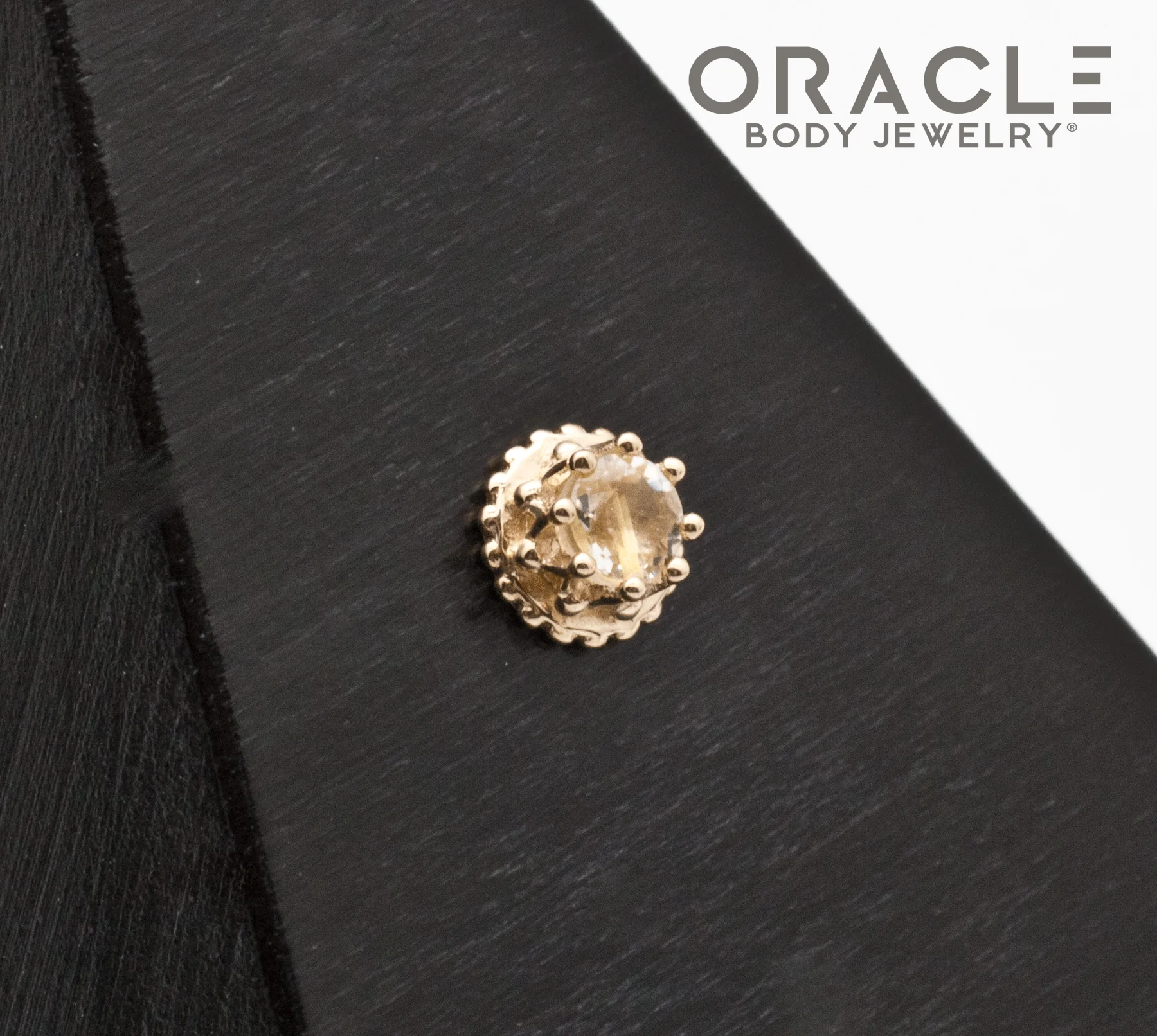 14k Yellow Gold Rutilated Quartz Empress Threadless End - Image 2