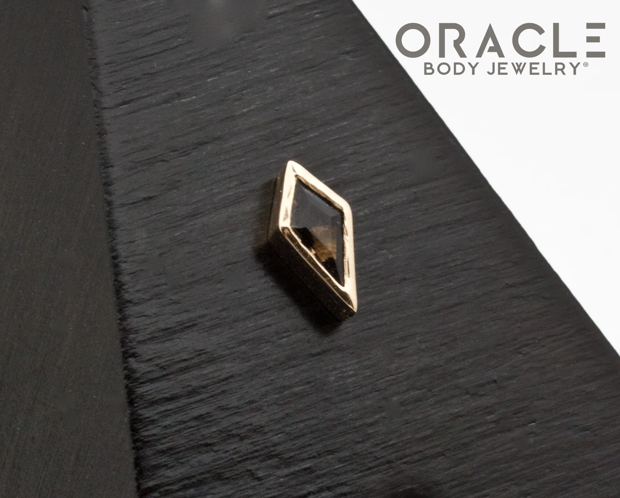14k Yellow Gold Smoky Quartz Drift Threadless End - Image 2