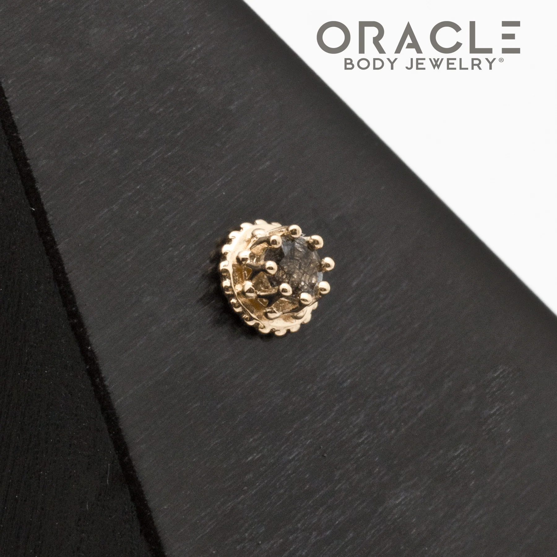 14k Yellow Gold Tourmalated Quartz Empress Threadless End - Image 2