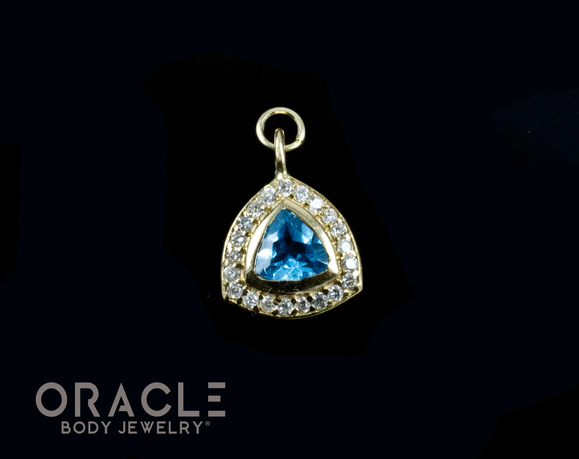 14k Yellow Swiss Topaz with Diamonds Charm - Image 2