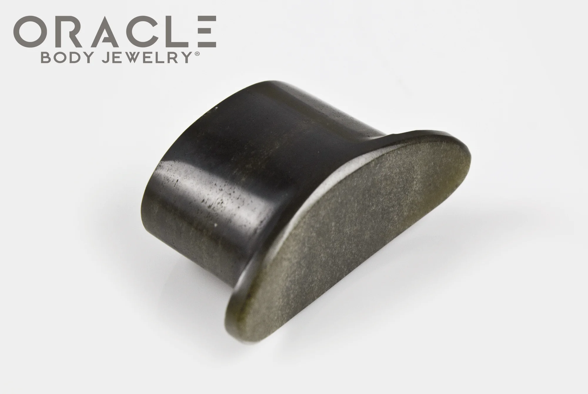 15.5mm Gold Obsidian Oval Labret - Image 2