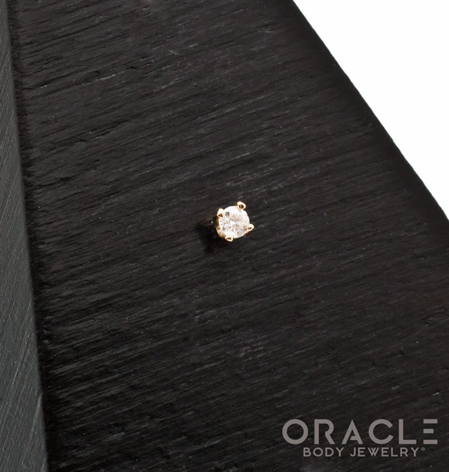 18K Gold 1.5mm Prong Set Diamond Threadless End - Image 2