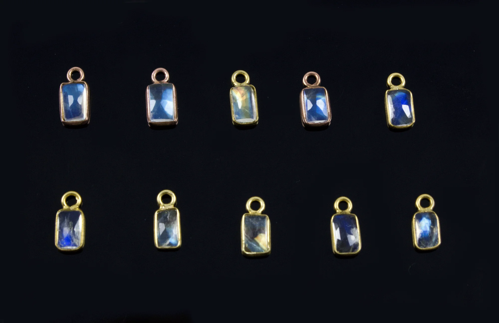 18k Rose Gold Moonstone Charms - Image 2