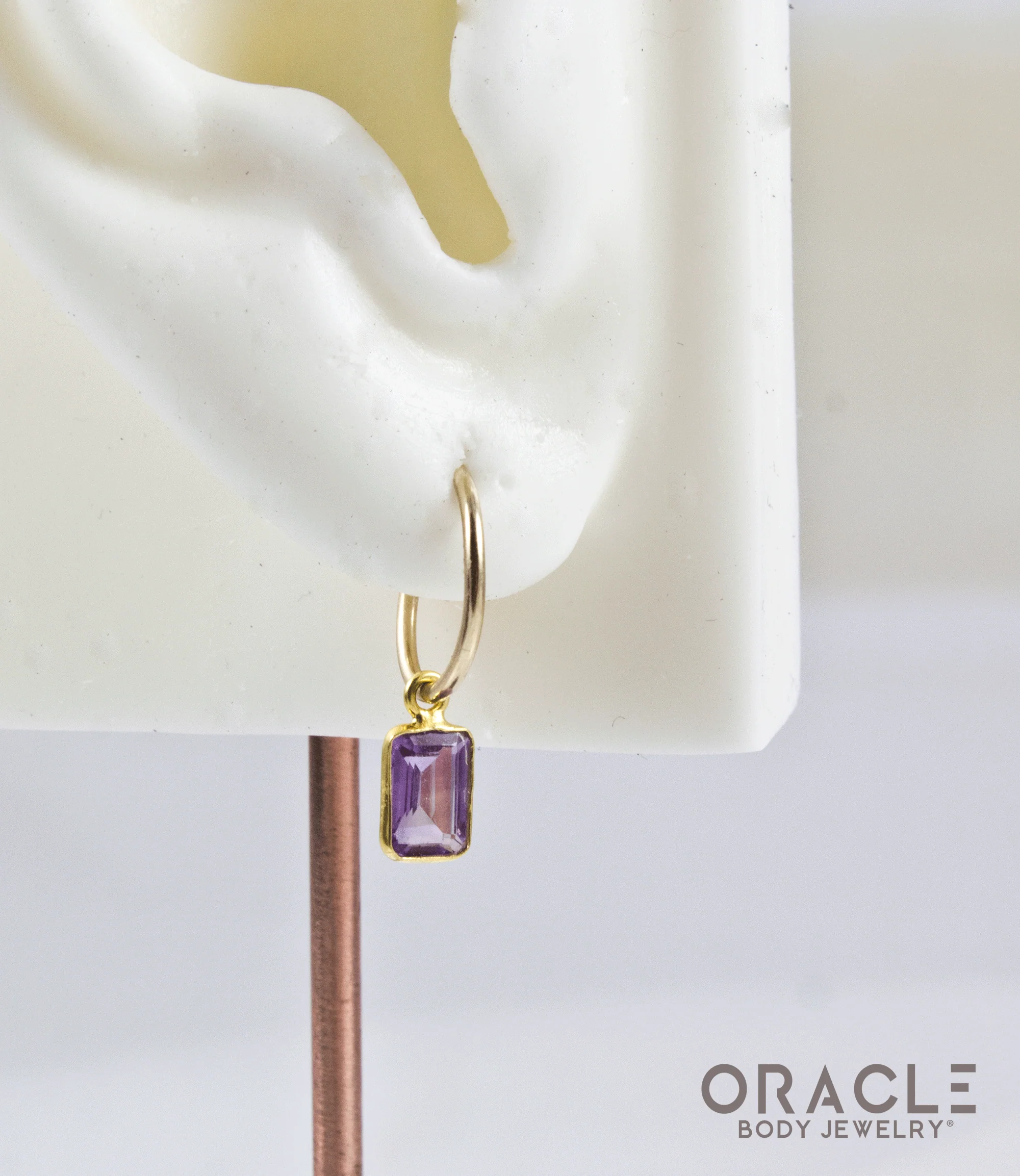 18k Yellow Gold Amethyst Charms - Image 3