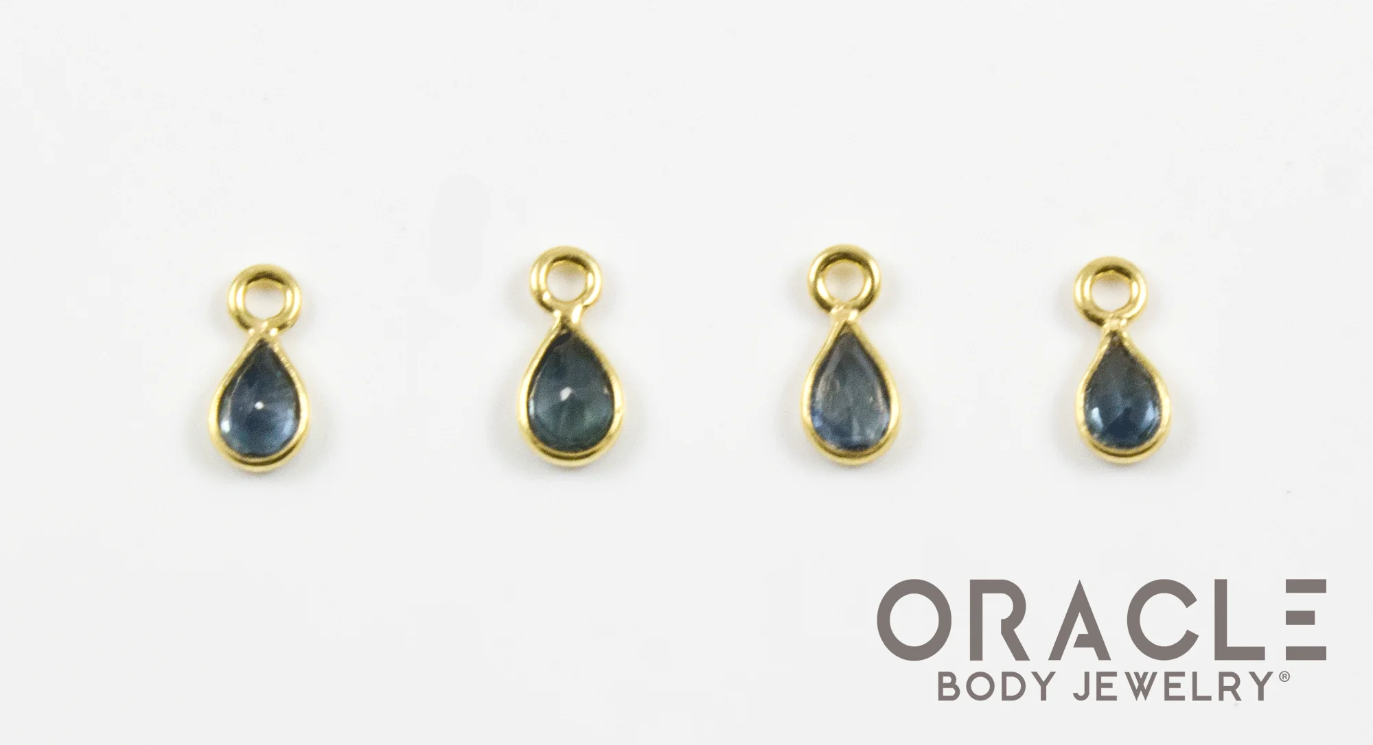 18k Yellow Gold Faceted Blue Sapphire Charms - Image 2