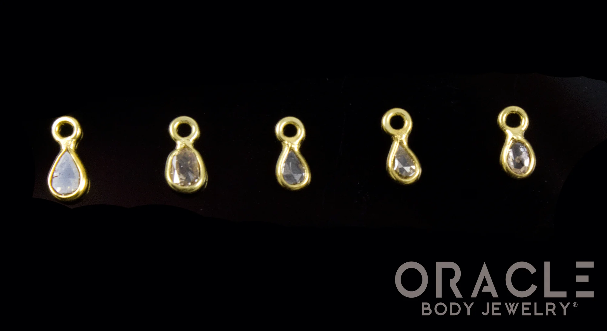 18k Yellow Gold Faceted Natural Diamond Charms - Image 2