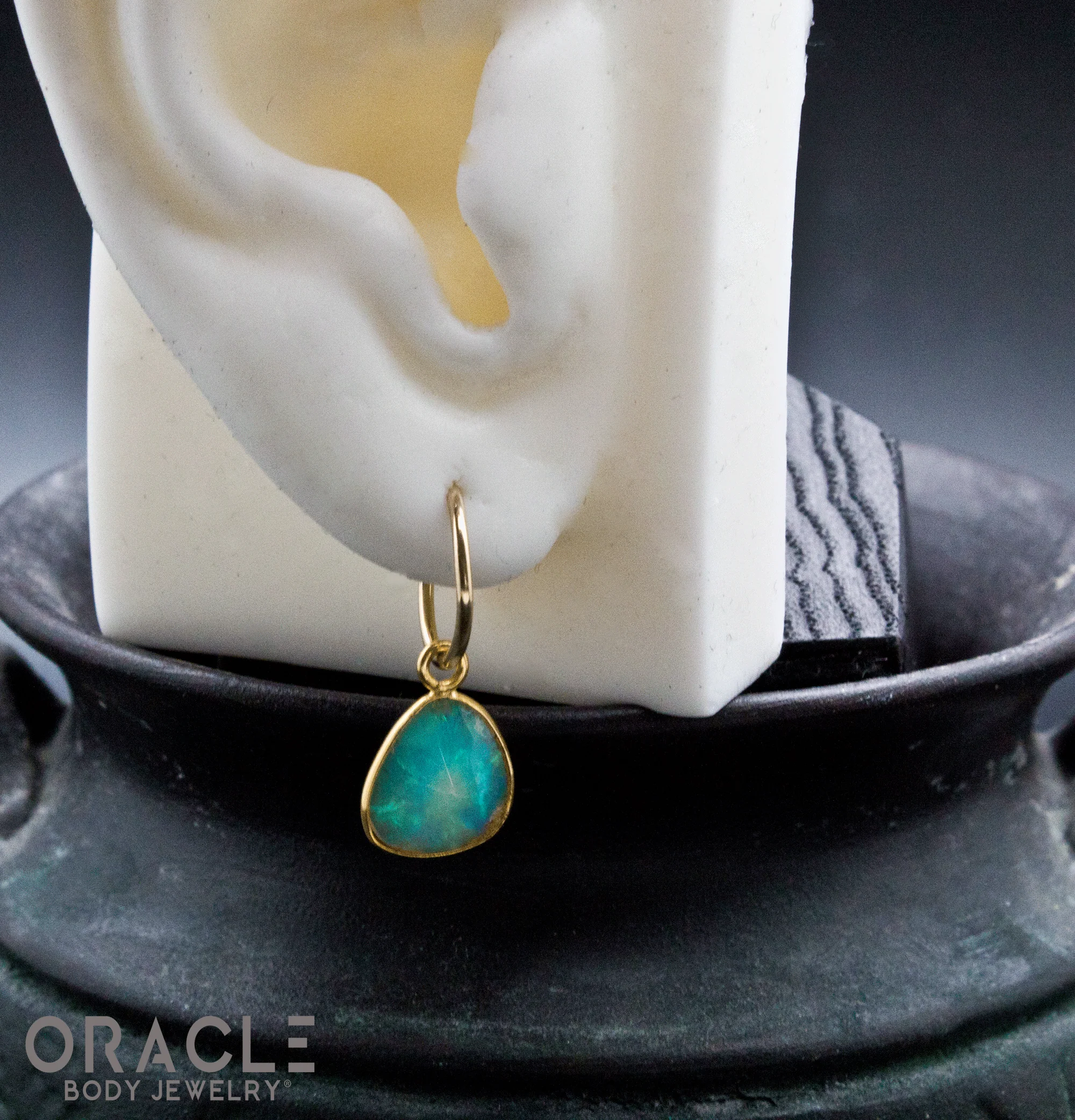 18k Yellow Gold Rose Cut Opal Charms - Image 3