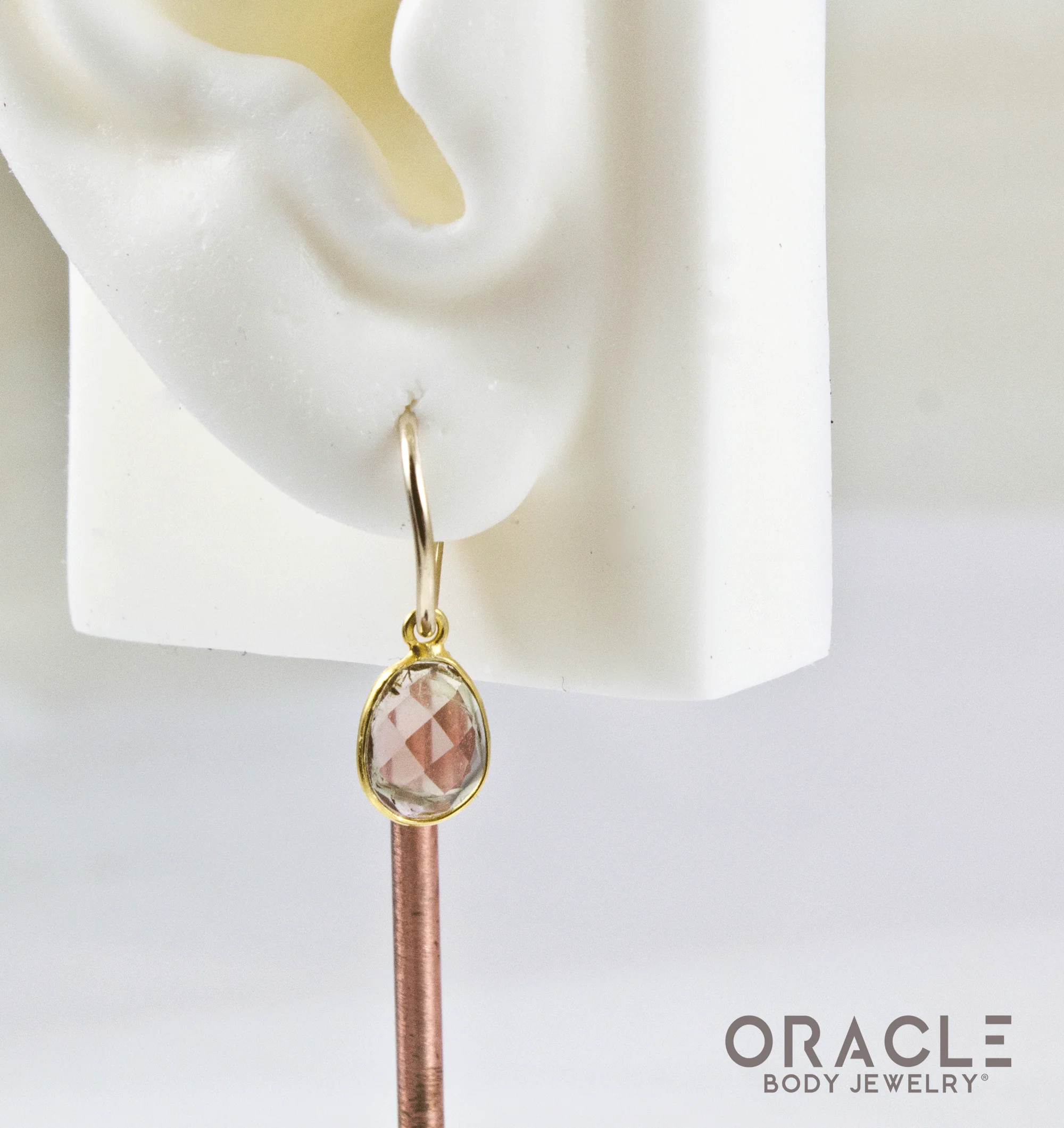 18k Yellow Gold Rose Cut Watermelon Tourmaline Charms - Image 3