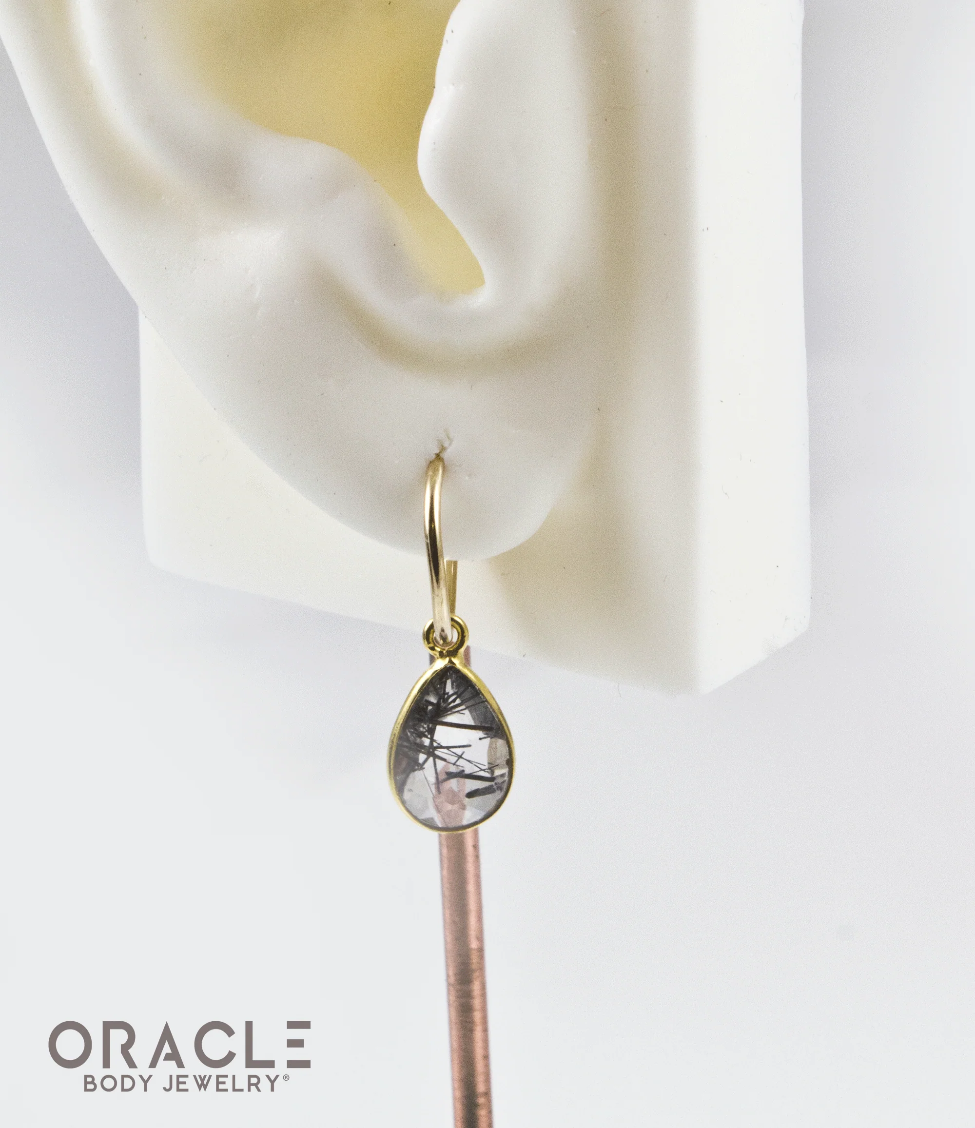 18k Yellow Gold Tourmalated Quartz Charms - Image 3