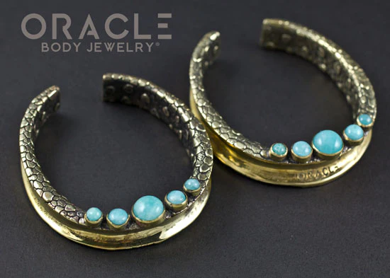 2" (51mm) Brass Saddles with Amazonite - Image 2
