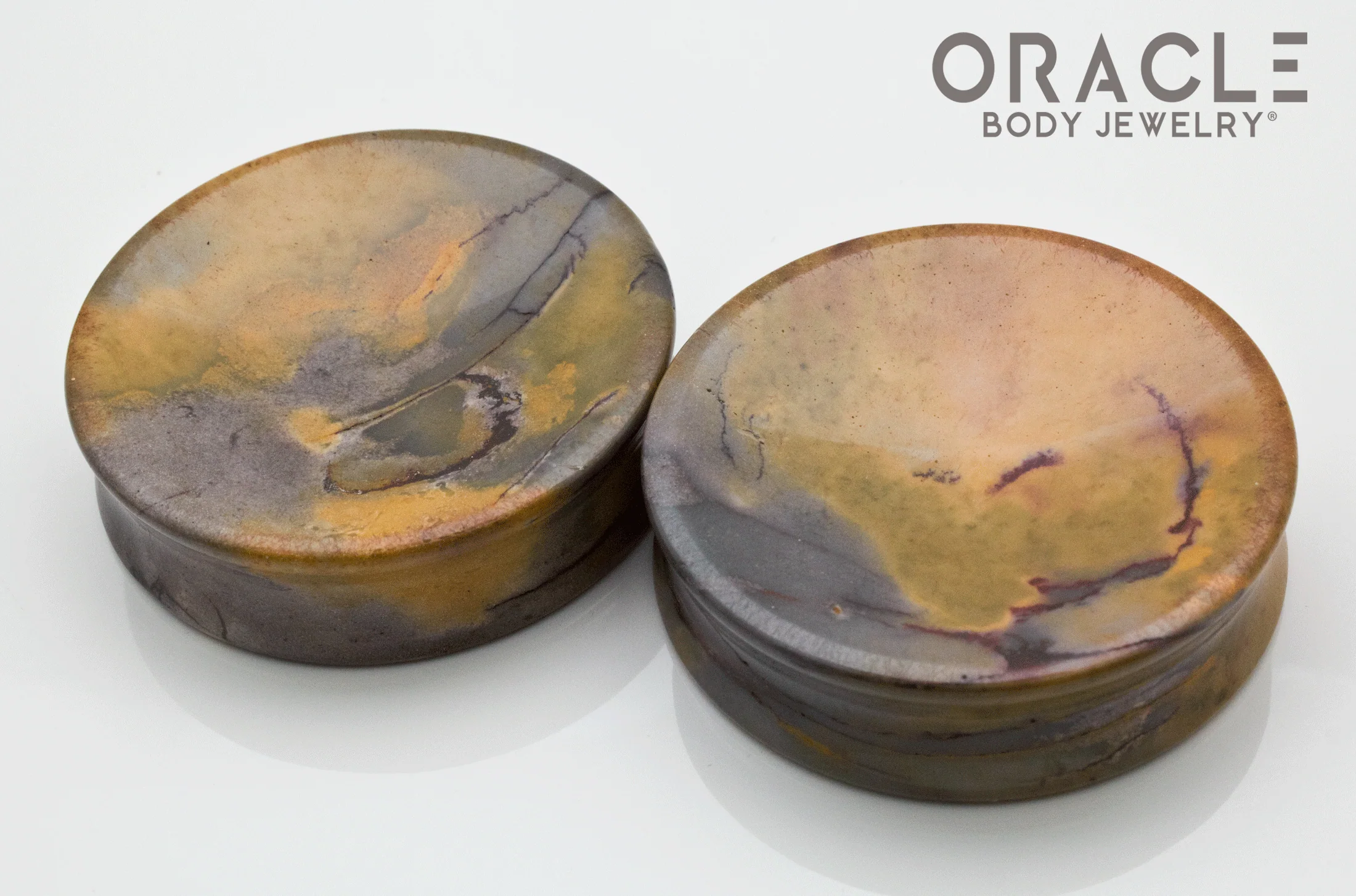 2" (51mm) Mookaite Concave Plugs - Image 2