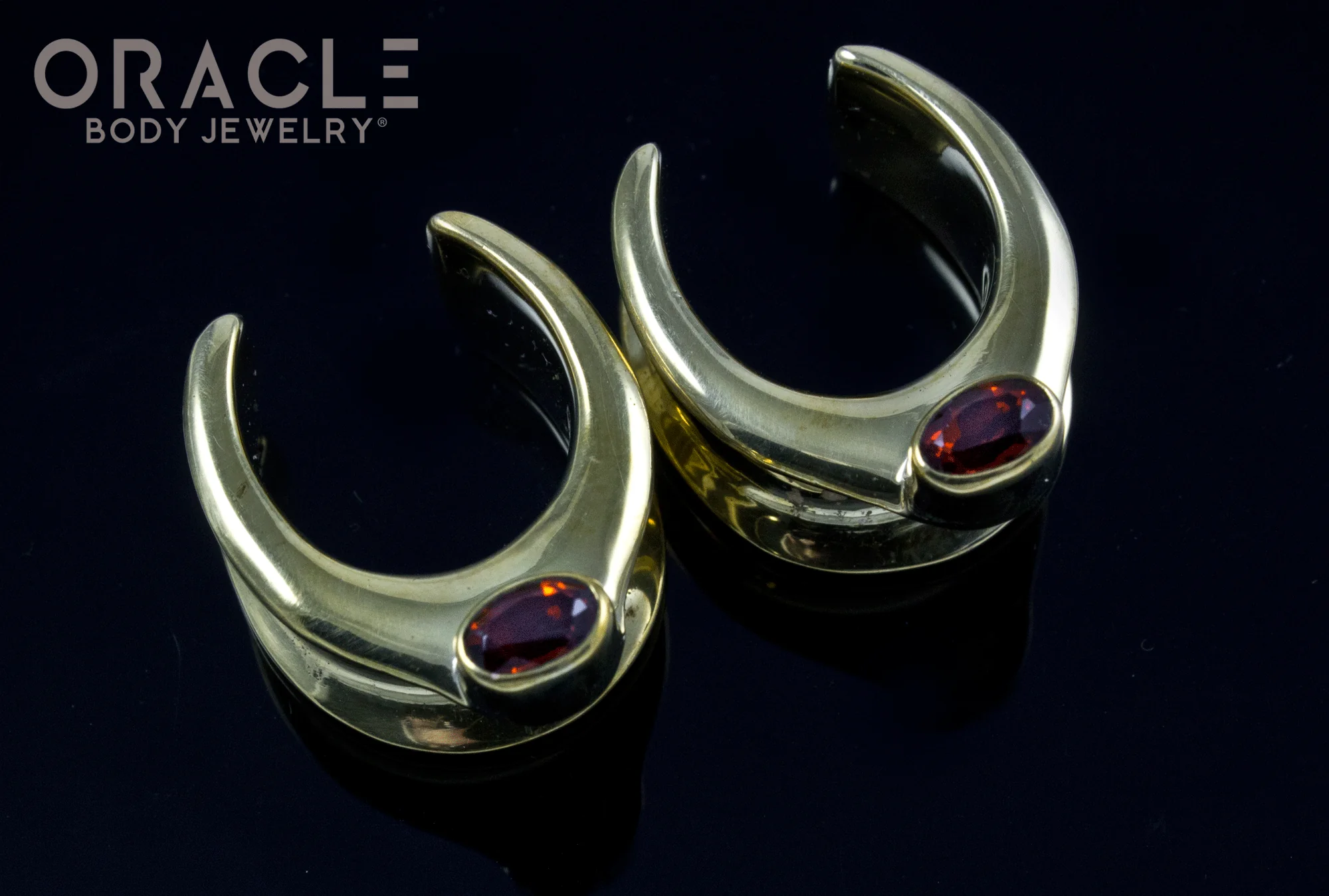 3/4" (19mm) Brass Saddles with Faceted Citrine - Image 2