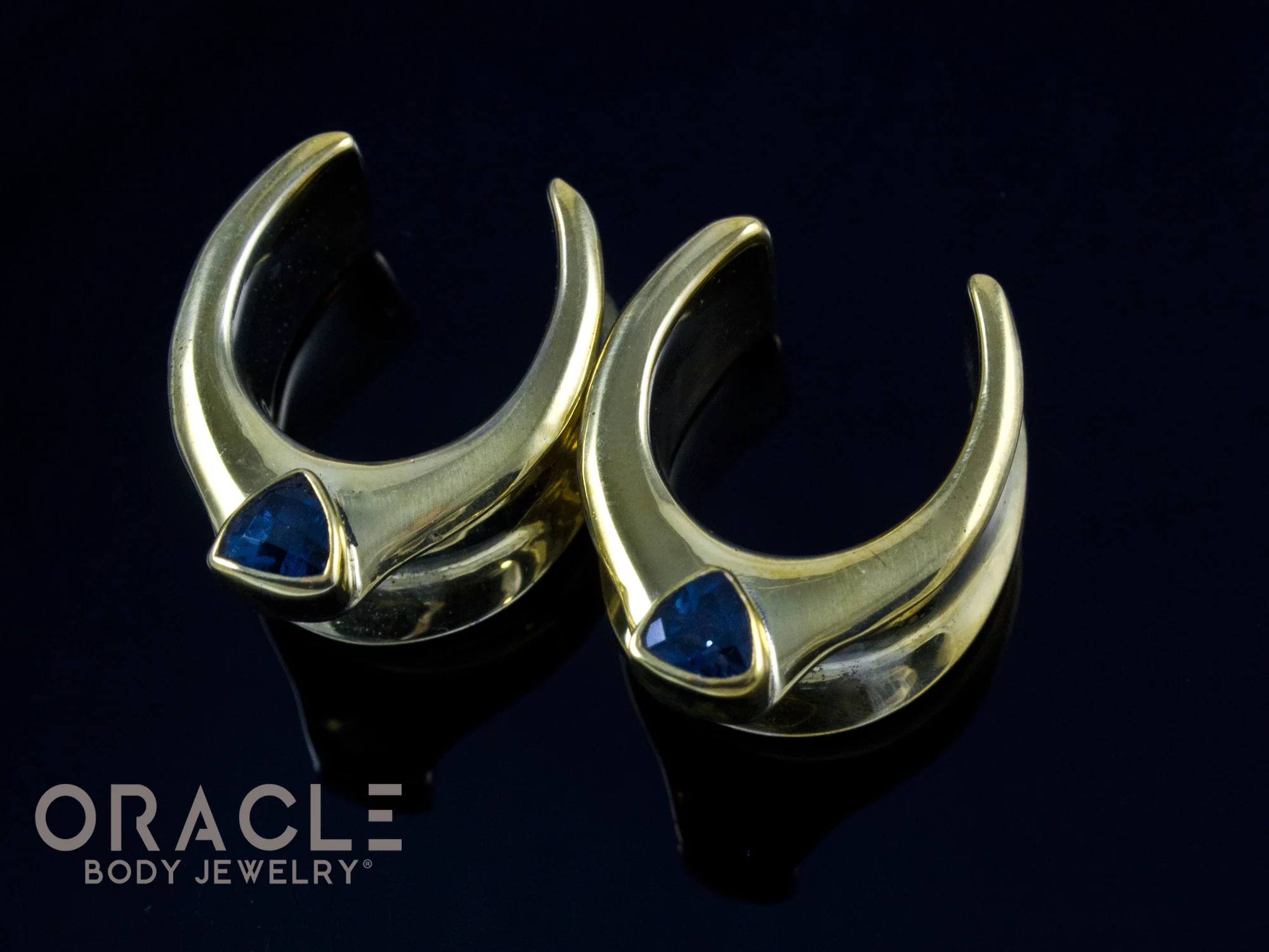 3/4" (19mm) Brass Saddles with London Blue Topaz - Image 2