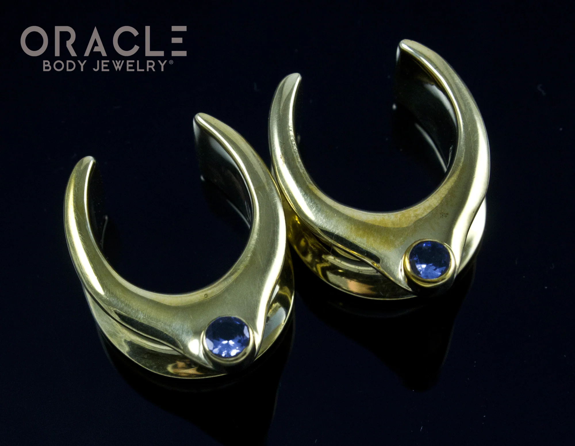 3/4" (19mm) Brass Saddles with London Blue Topaz - Image 2