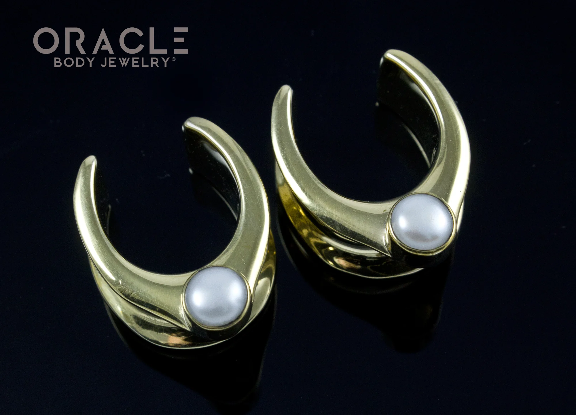 3/4" (19mm) Brass Saddles with Pearls - Image 2