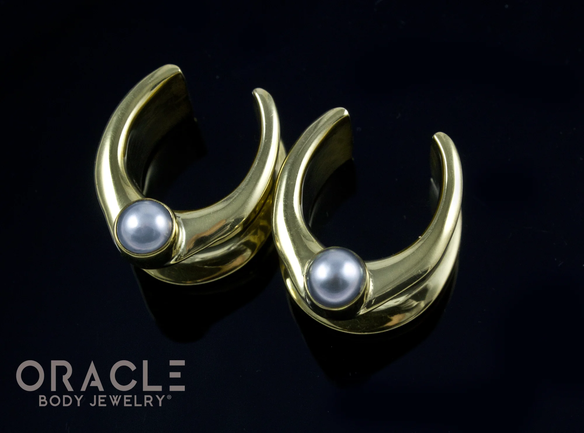 3/4" (19mm) Brass Saddles with Pearls - Image 2
