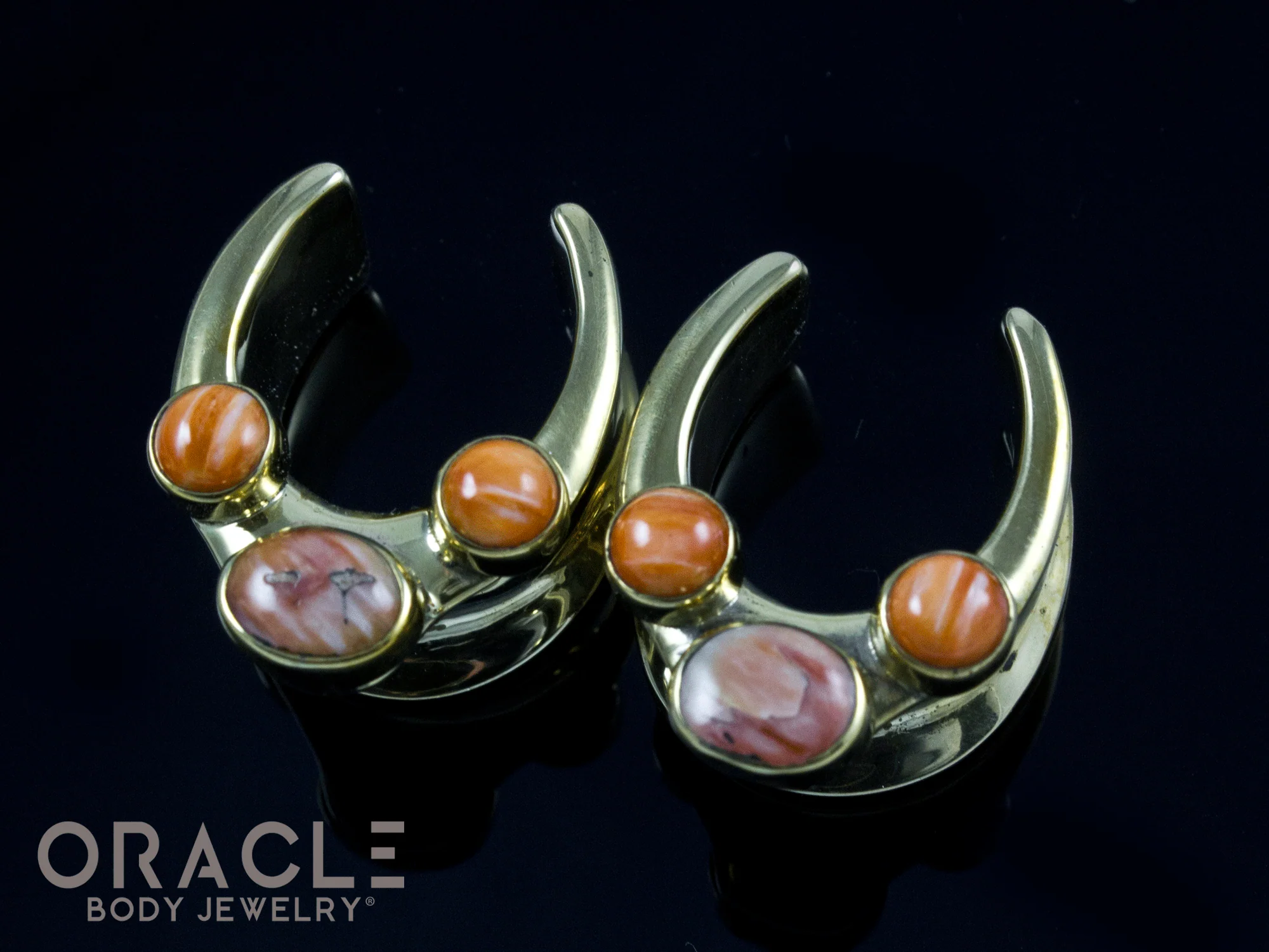 3/4" (19mm) Brass Saddles with Spiny Oyster Shell - Image 2