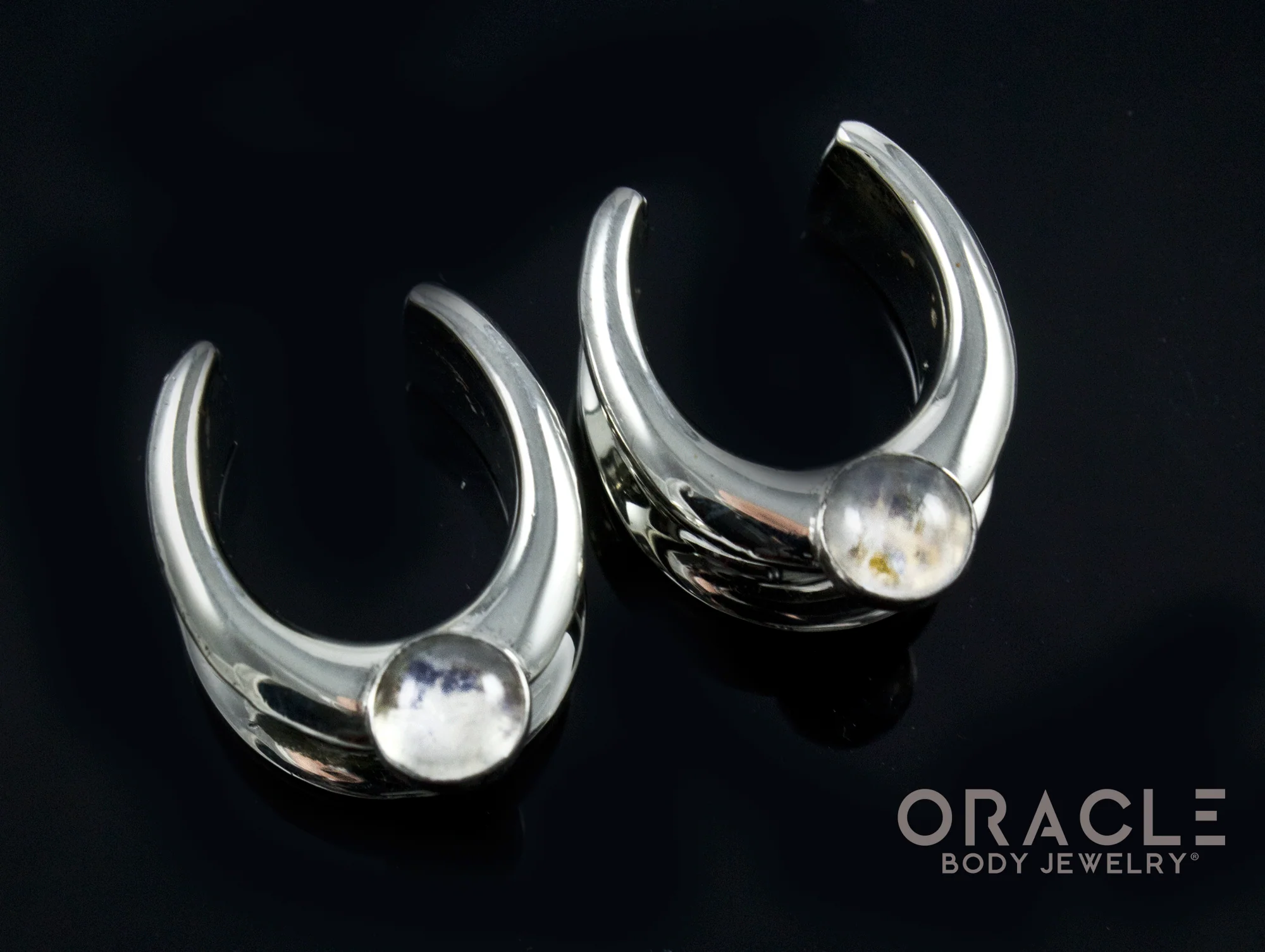 3/4" (19mm) White Brass Saddles with Moonstone - Image 2