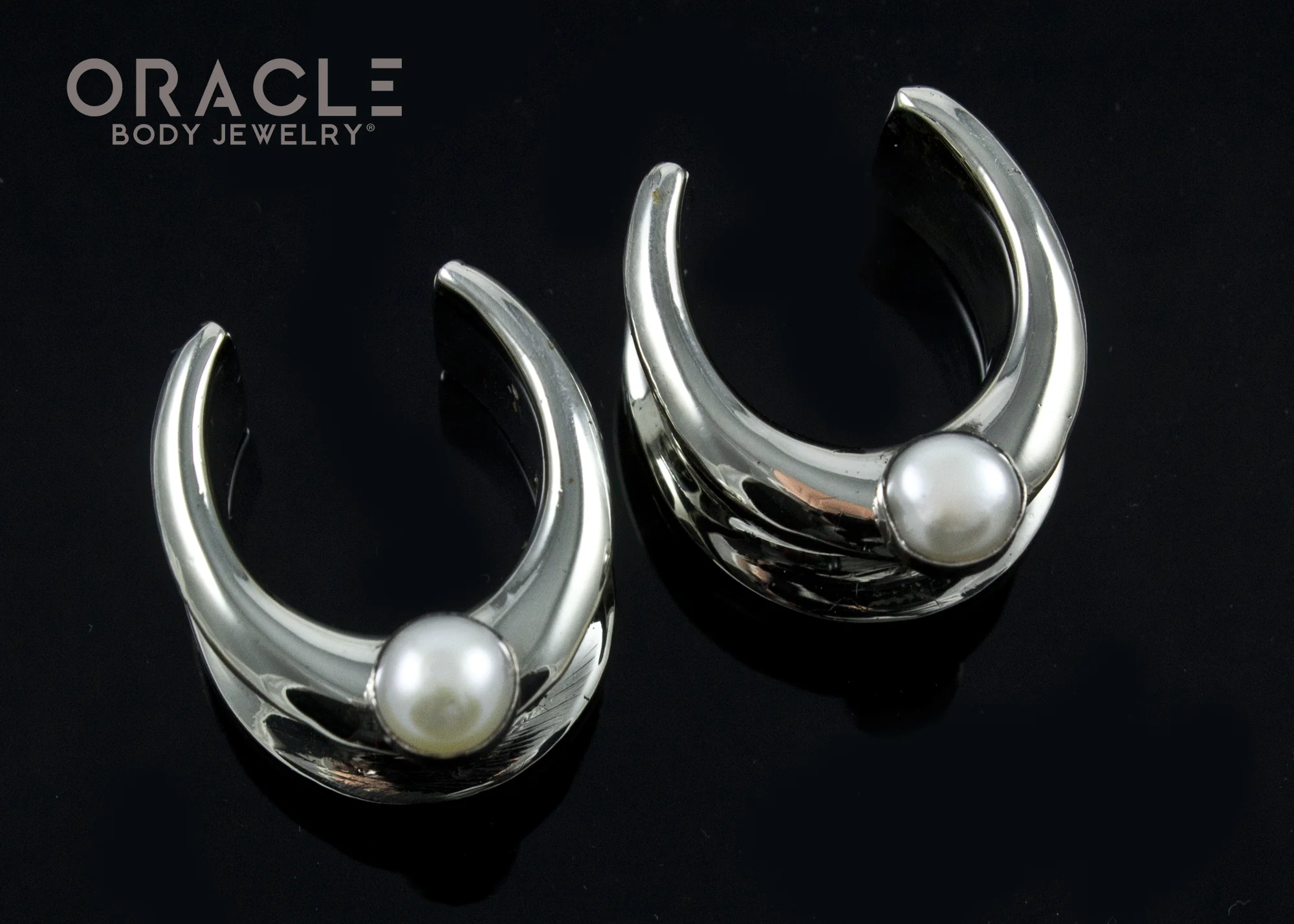 3/4" (19mm) White Brass Saddles with Pearls - Image 2