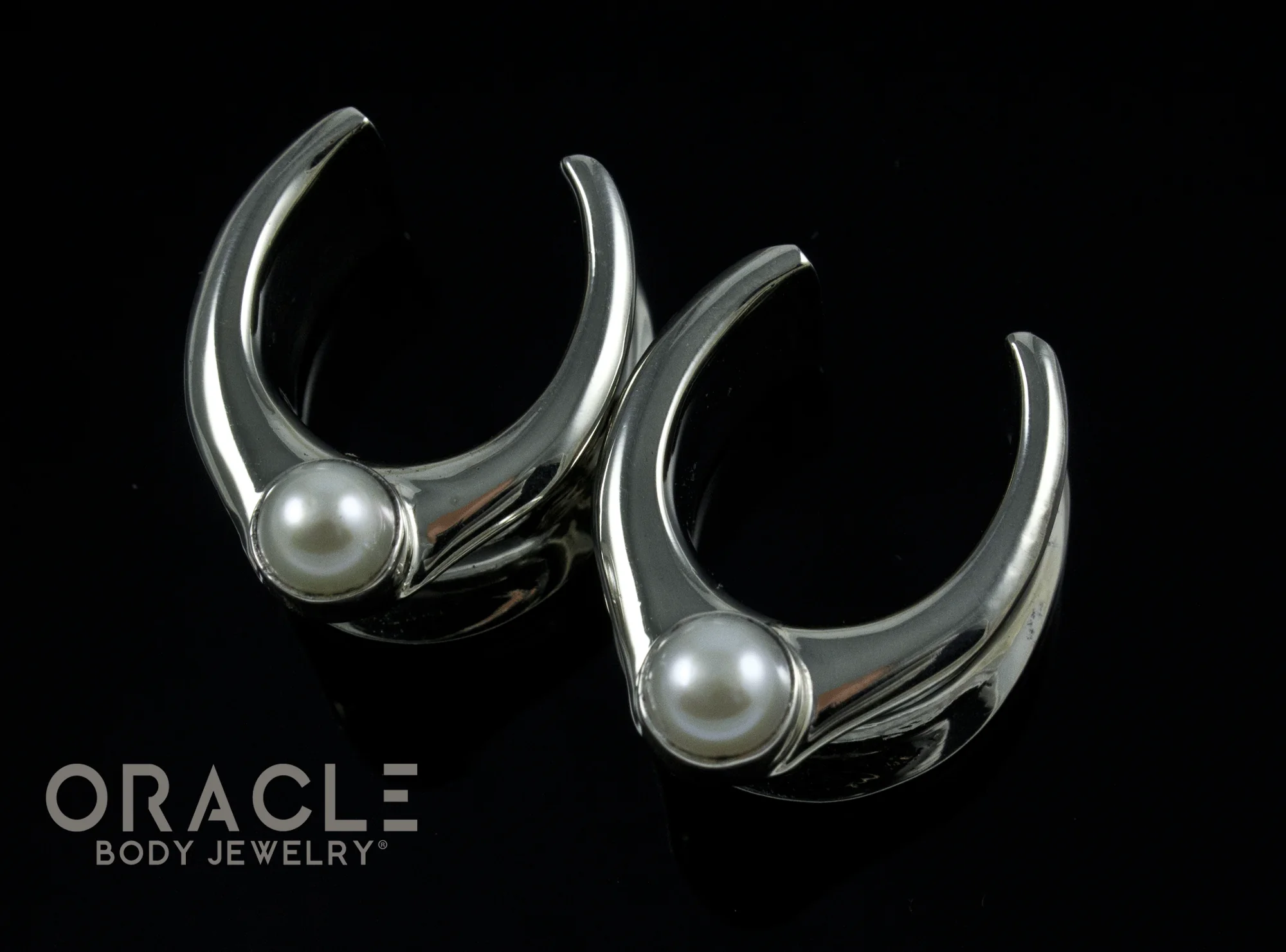 3/4" (19mm) White Brass Saddles with Pearls - Image 2