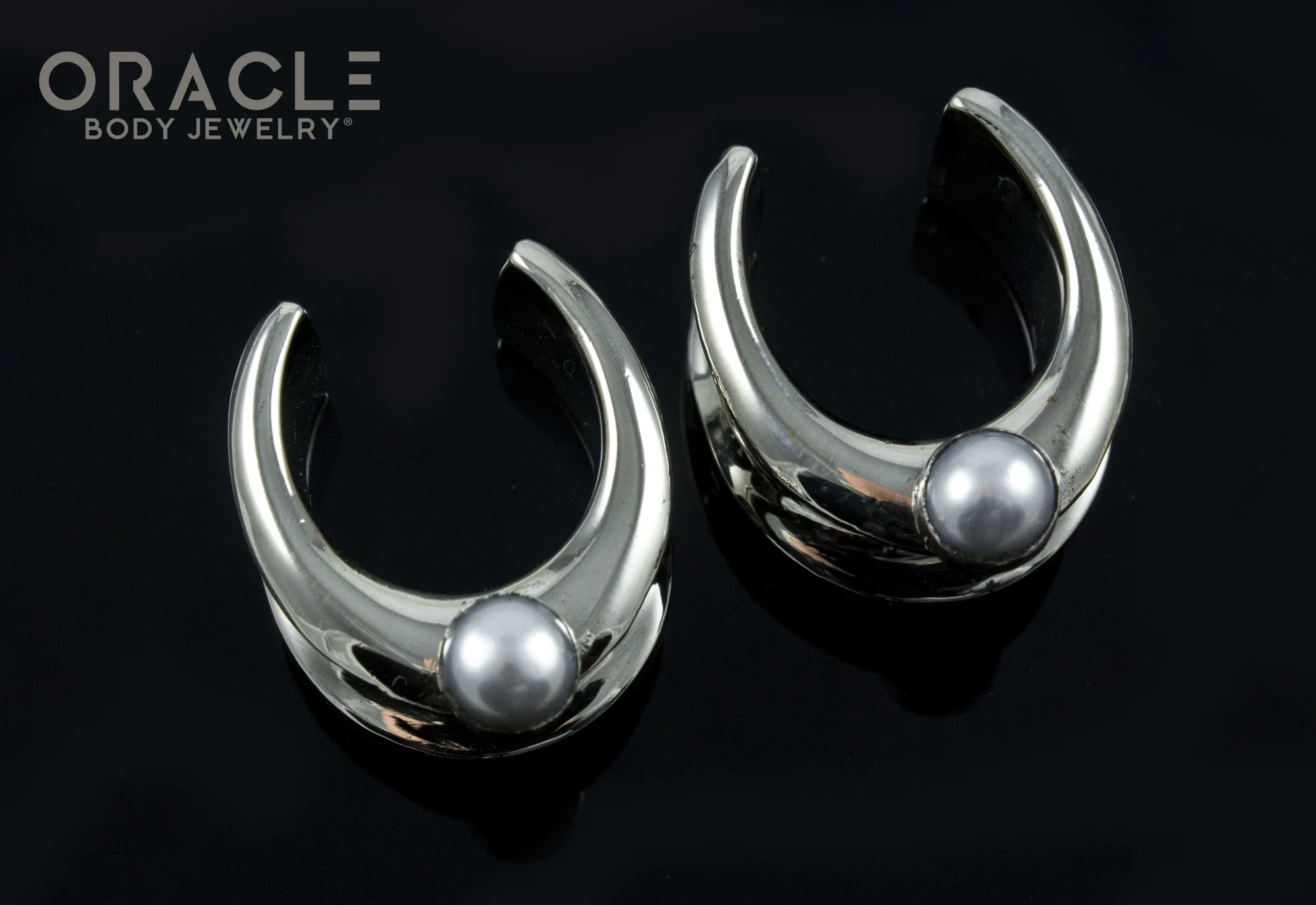 3/4" (19mm) White Brass Saddles with Pearls - Image 2
