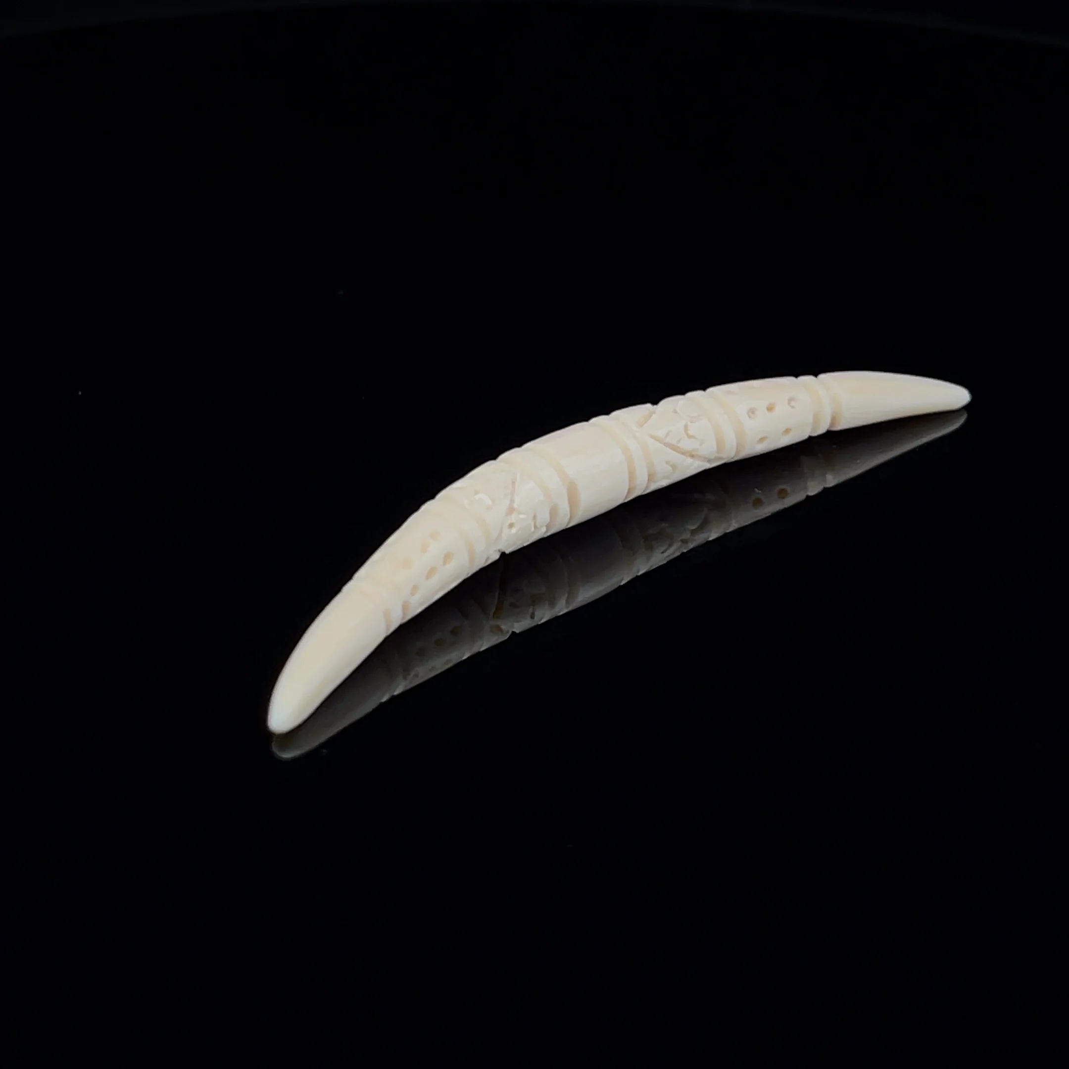 4g (5mm) Fossilized Carved Mammoth Ivory Septum Tusk - Image 2