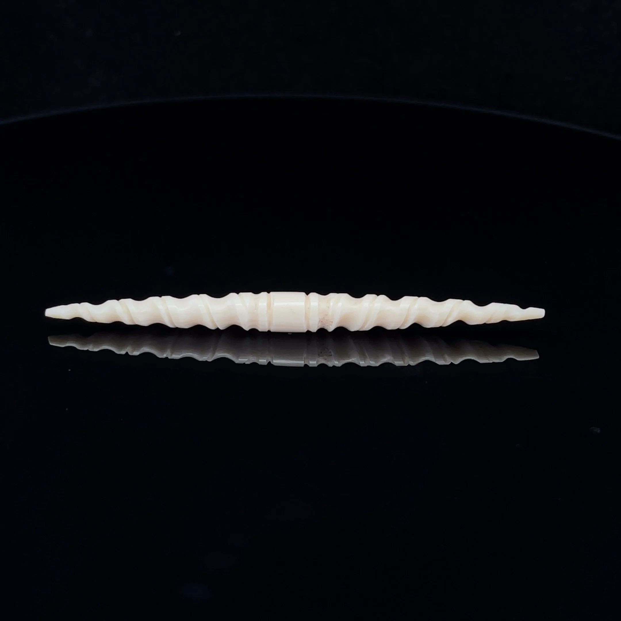4g (5mm) Fossilized Mammoth Ivory Carved Septum Spike - Image 3