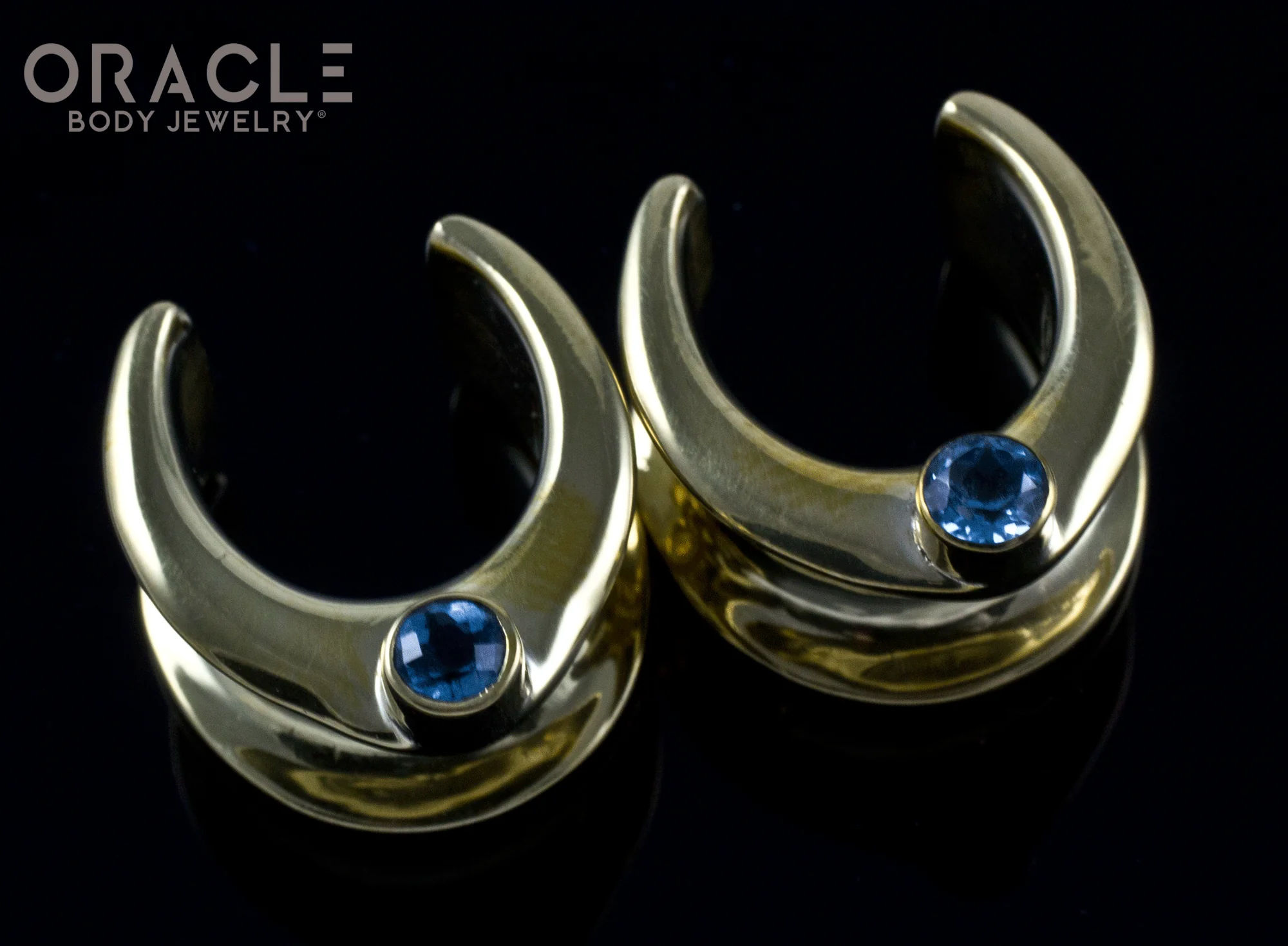 5/8" (16mm) Brass Saddles with Swiss Topaz - Image 2