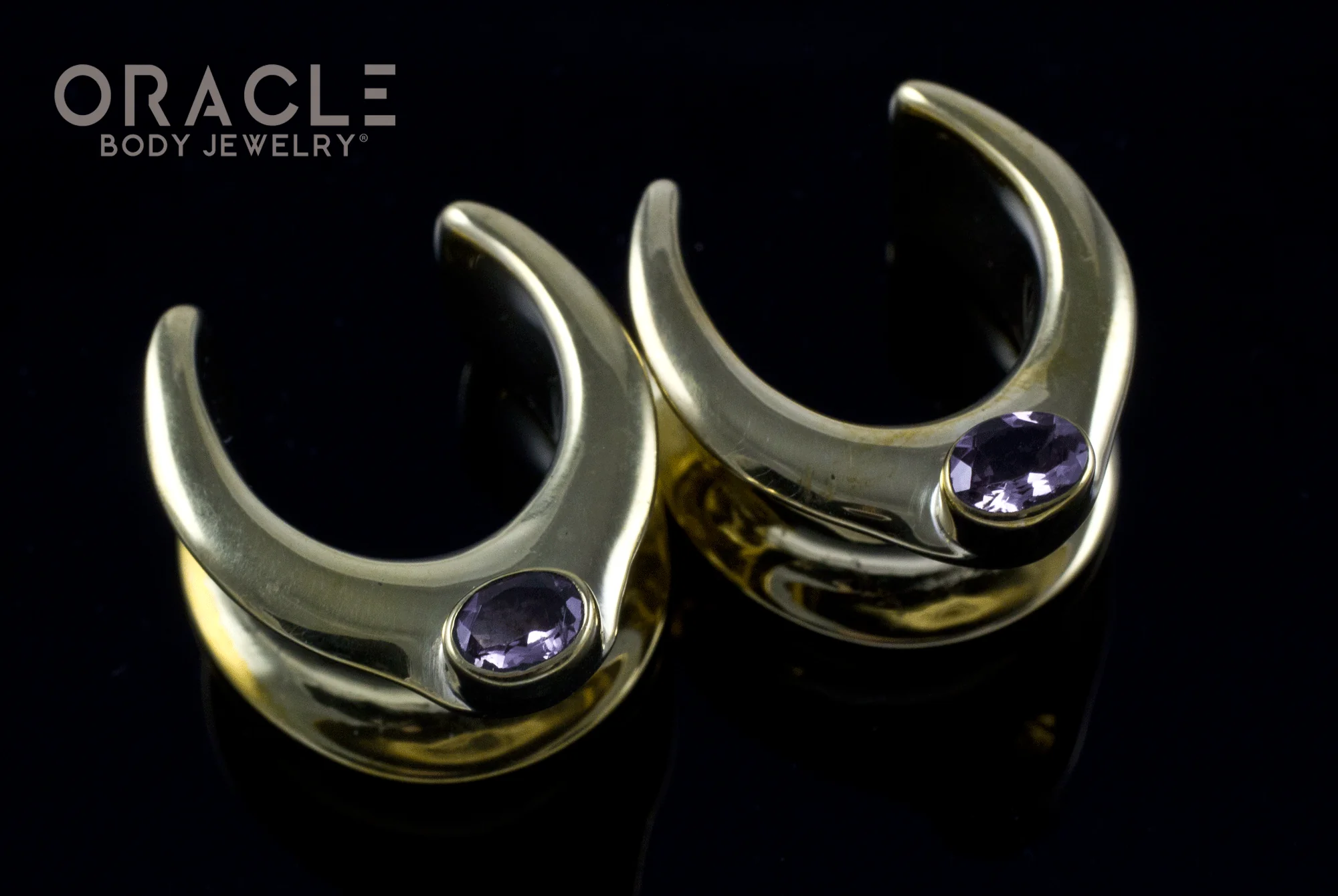 5/8" (16mm) Brass Saddles with Tourmalines - Image 2
