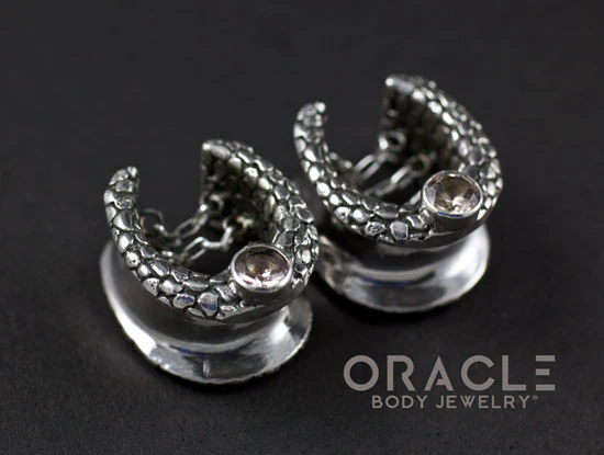 5/8" (16mm) Sterling Silver Saddles with Chains and Morganite - Image 2