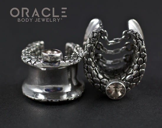 5/8" (16mm) Sterling Silver Saddles with Chains and Morganite - Image 3