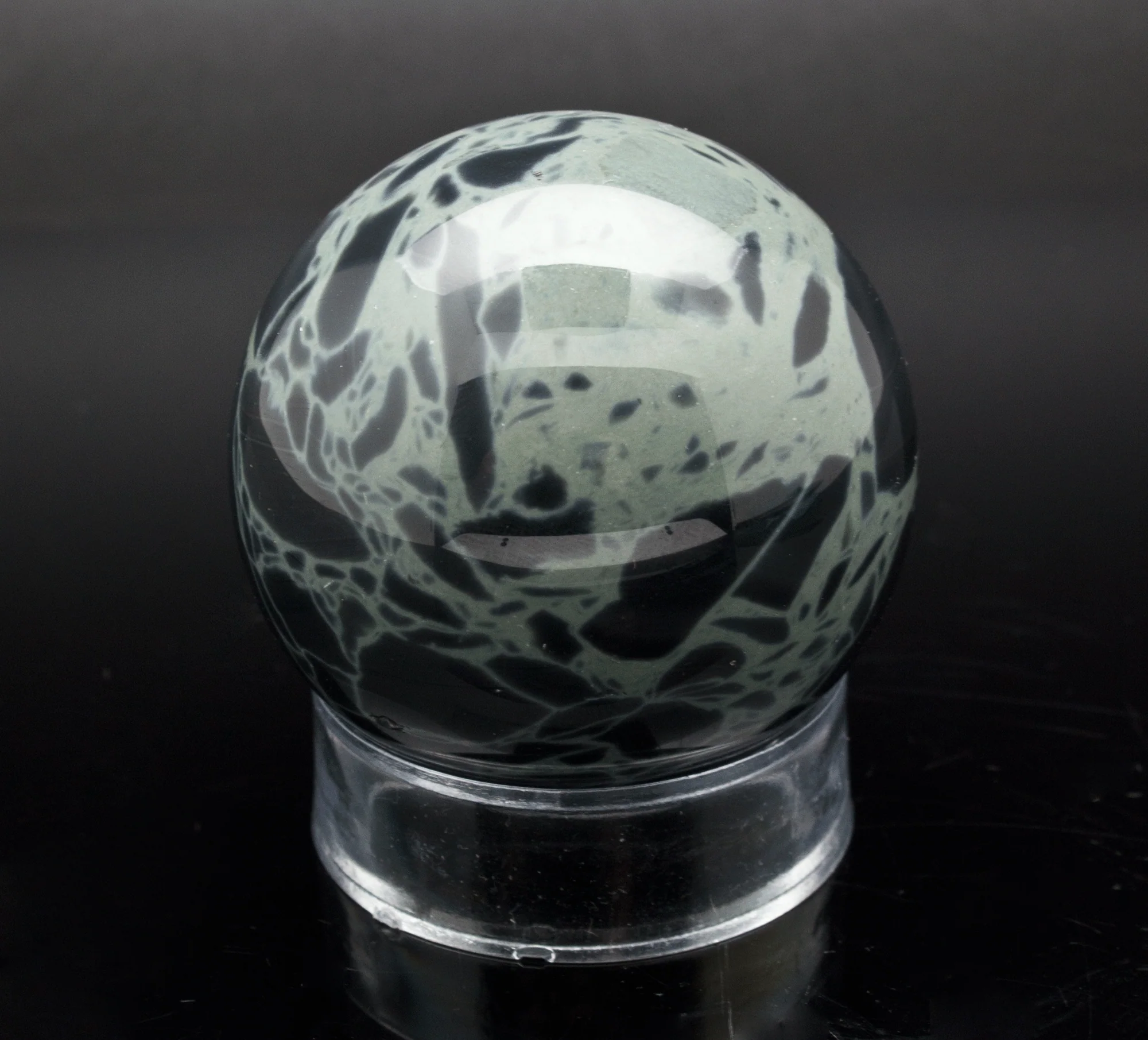 60mm Spiderweb Obsidian Sphere with Stand - Image 3