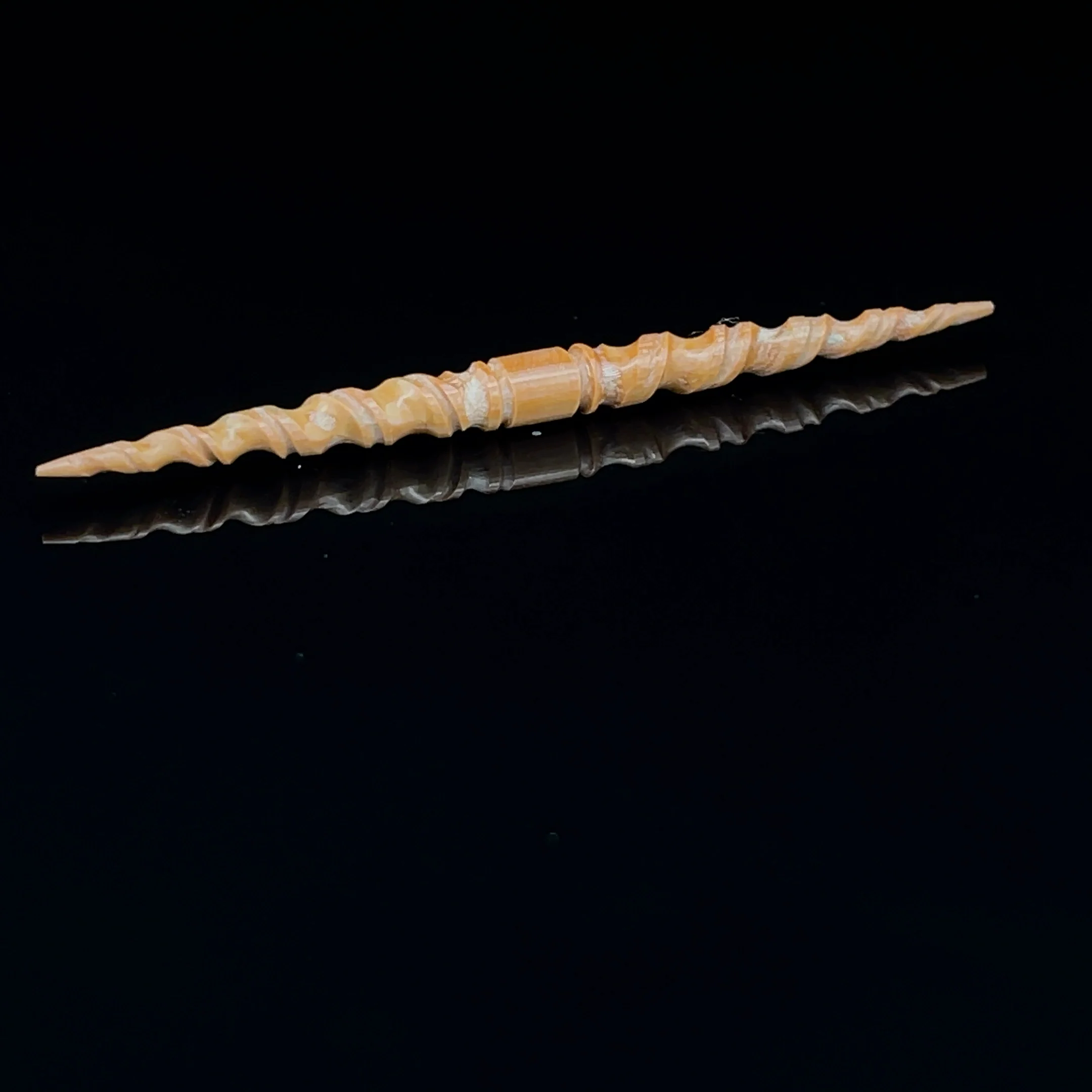 6g (4mm) Fossilized Mammoth Carved Ivory Septum Spike - Image 2