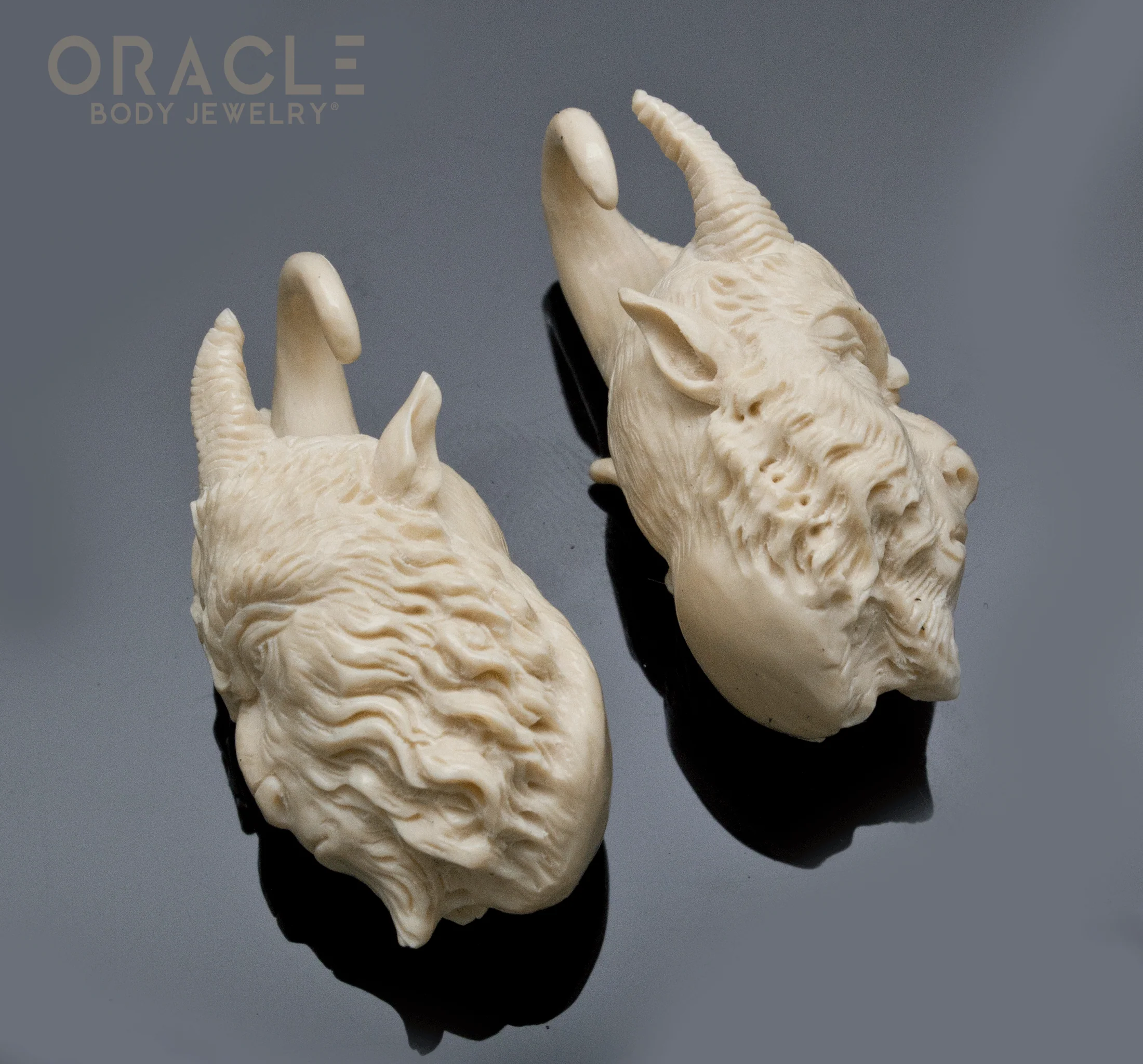 6g (4mm) Fossilized Mammoth Ivory Baphomets - Image 2
