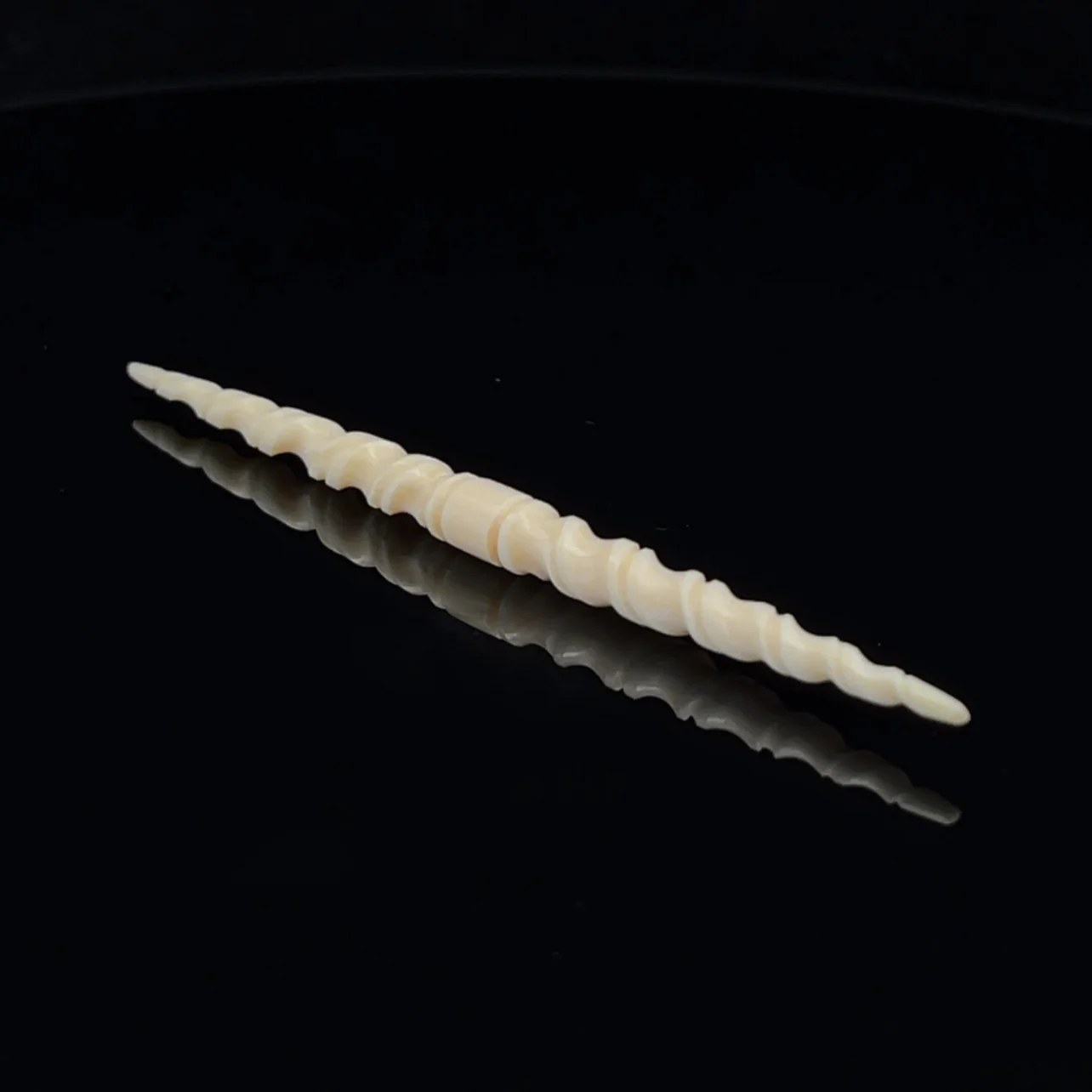 6g (4mm) Fossilized Mammoth Ivory Carved Septum Spike - Image 3