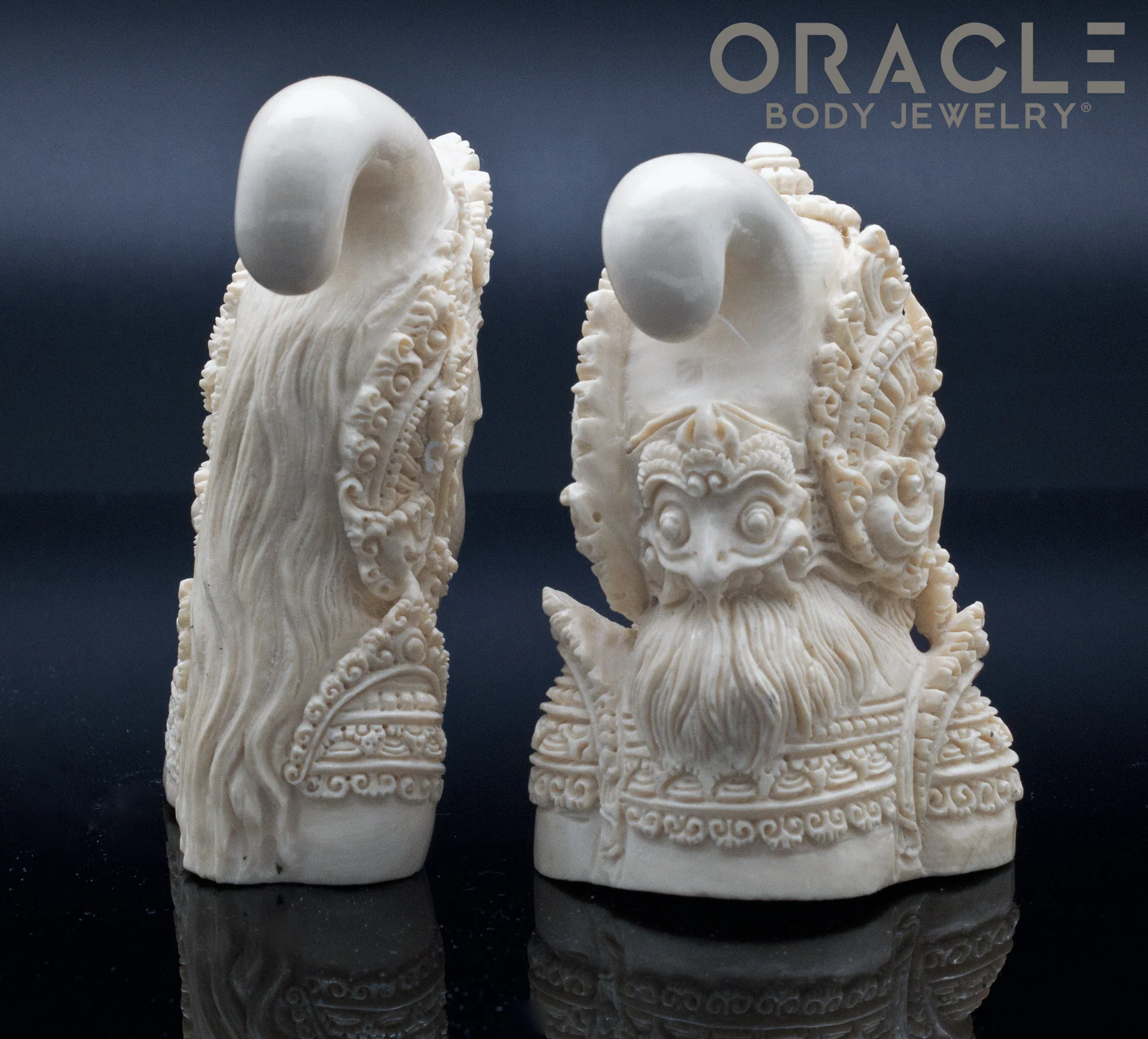 7/16" (10.5mm) Fossilized Mammoth Story of Rama and Sita Weights - Image 2